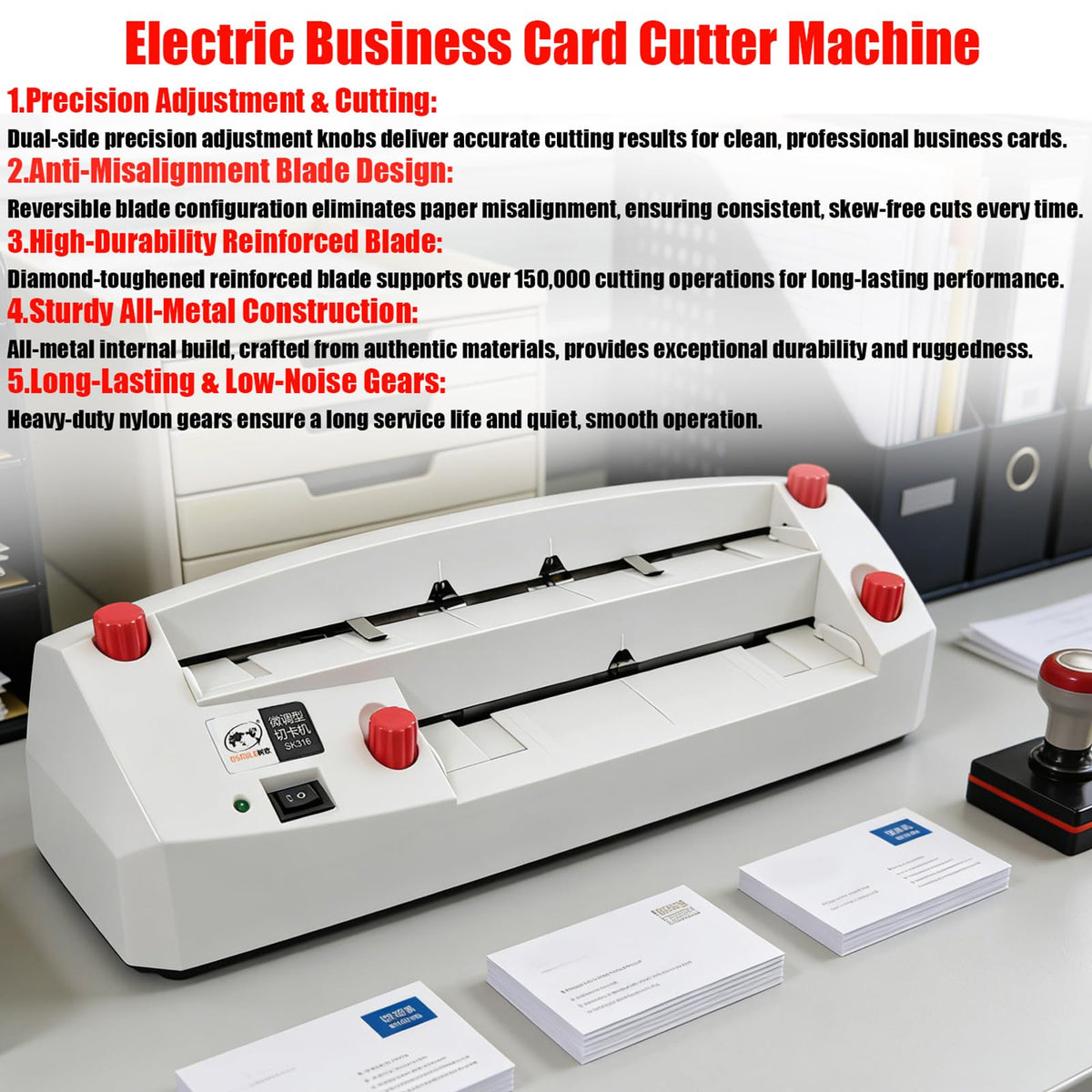 Cortador Eléctrico YLINKZORMA Tarjetas de 3.5 x 2.1 Pulgadas 110 V