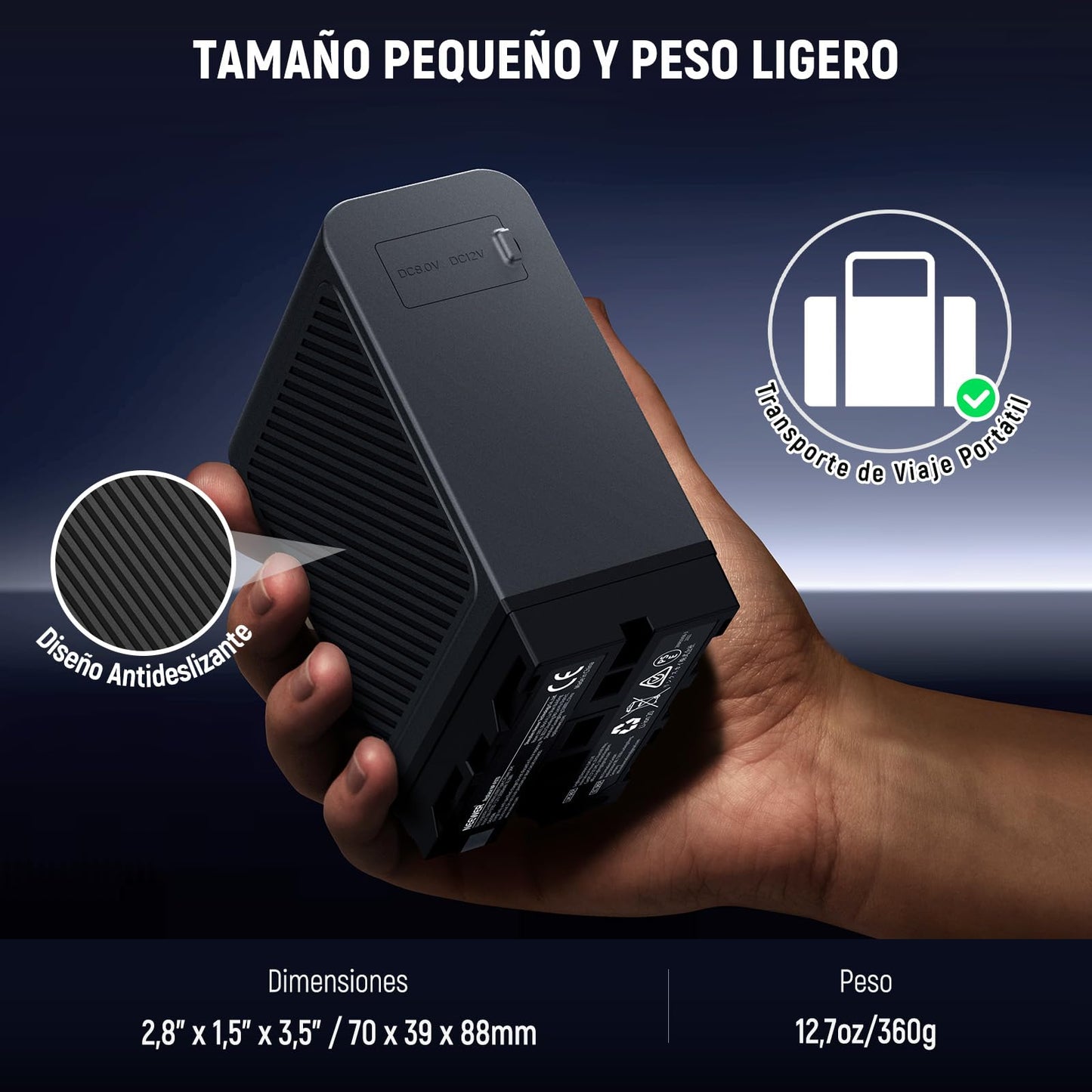 Batería Repuesto NEEWER Negro NP-F970 10500mAh con Carga Rápida para Sony, Canon, Nikon