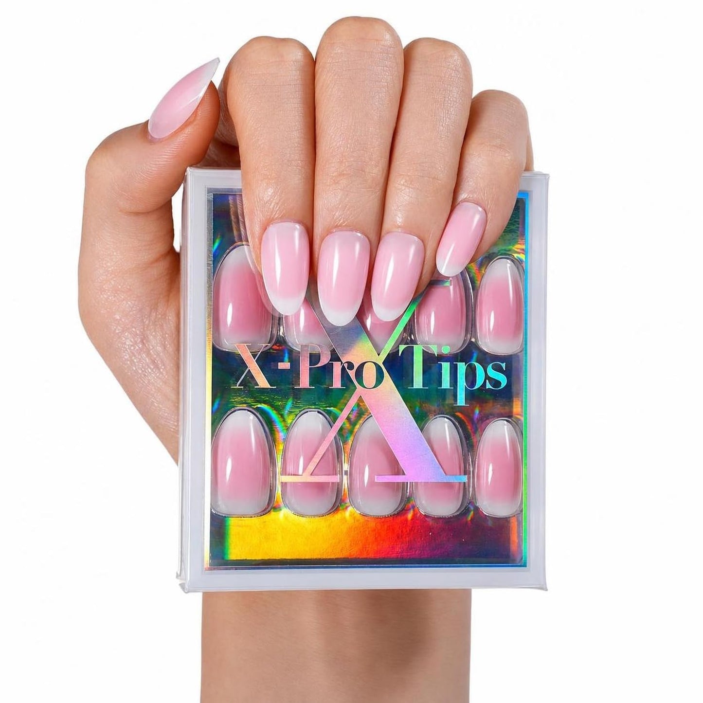 SXC Uñas postizas de la marca Cosmetics | Serie X1, almendra corta (029 Blush Aura)
