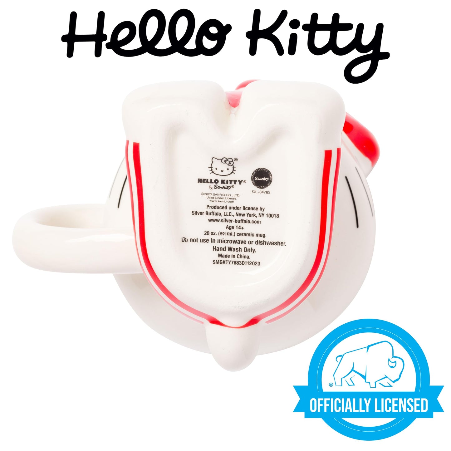Taza 3D Sanrio Hello Kitty Corazón Rosa 20 Onzas
