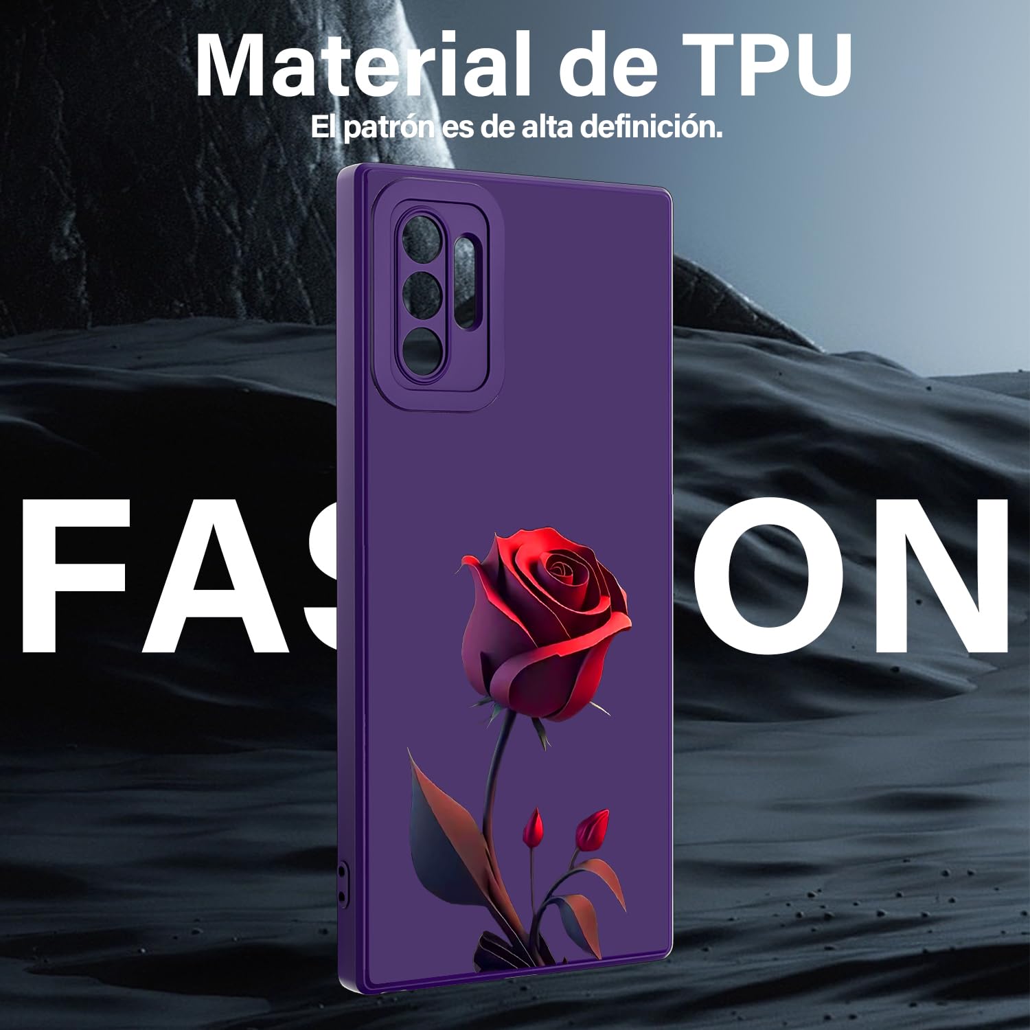 Threehao Funda para Samsung Galaxy S10 Plus Case Uso Rudo, Ultra Delgado Flexible Silicona Púrpura Carcasa con Aesthetic Dibujos Flores, Antigolpes Anti-arañazos Protectora