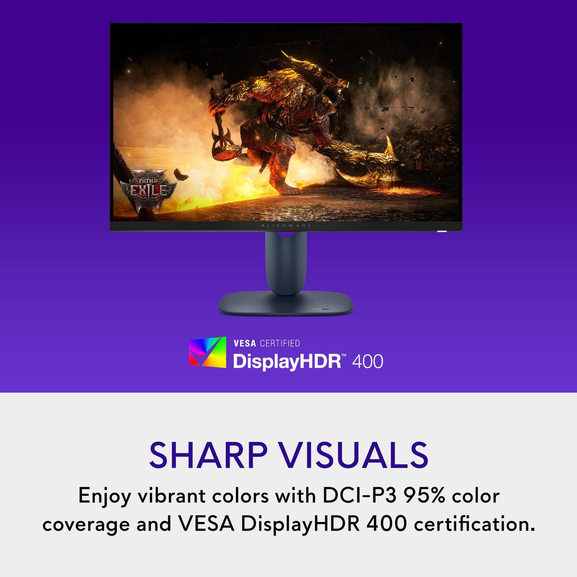 Alienware 27 Monitor para Juegos - AW2725DM - visualización QHD de 27 Pulgadas 180Hz 1 ms, IPS, NVIDIA G-Sync, AMD Freesync, VESA AdaptiveSync.
