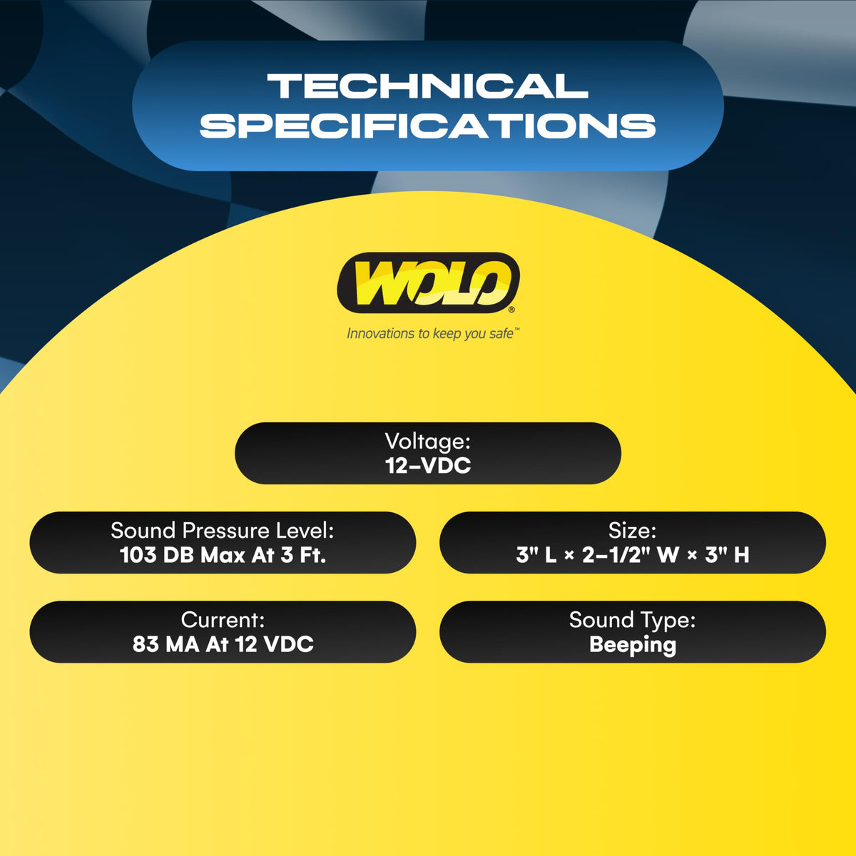 Alarma de Respaldo Wolo BA-52 Sonido de Pitido