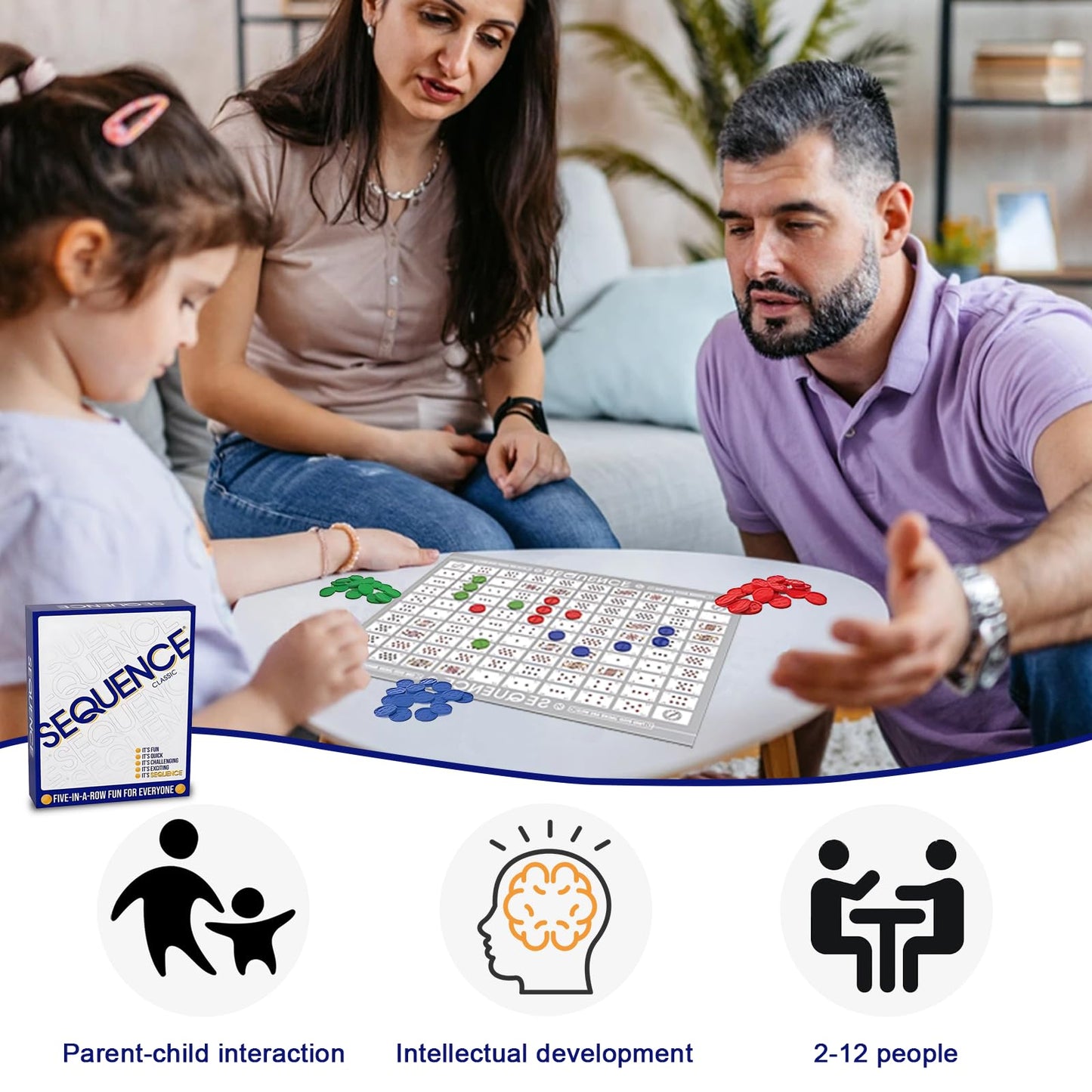 Juego de Mesa TDVCVZSD Azul con Cartas y Fichas para Fiestas y Familias
