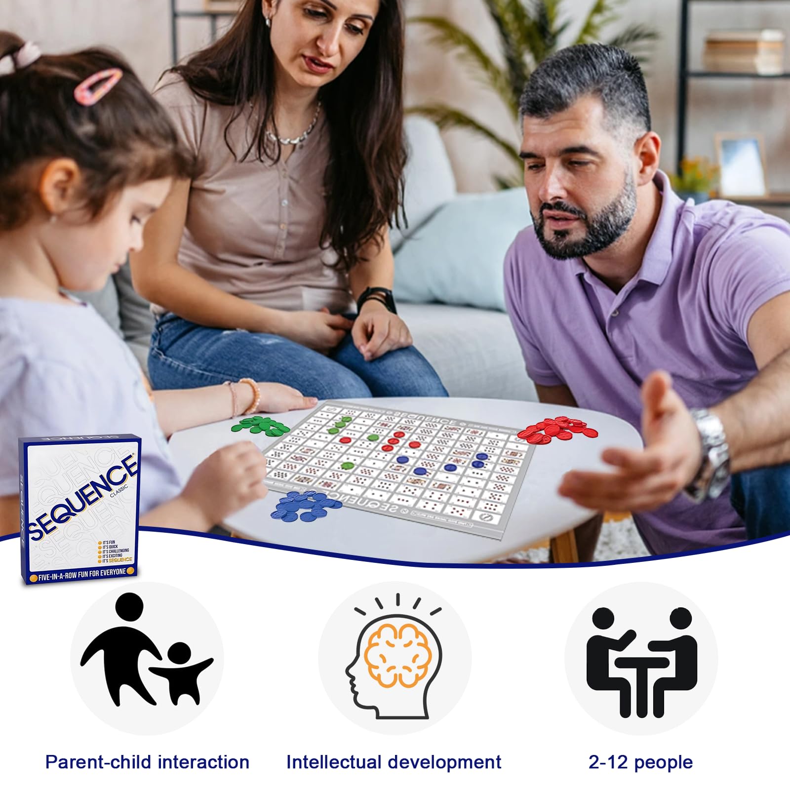 Juego de Mesa TDVCVZSD Azul con Cartas y Fichas para Fiestas y Familias