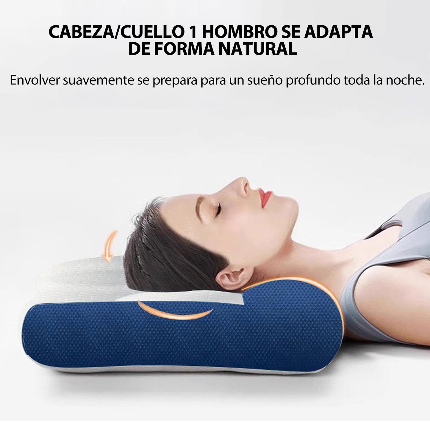 FUWEN Almohada Cervical Ortopedica, Almohada Ortopedica Cervical para Dormir Alivia el Dolor de Cuello, Almohada Ergonómica para Personas, Almohadas para Cuello, Ultra Suave y Comoda, Ayuda a Dormir