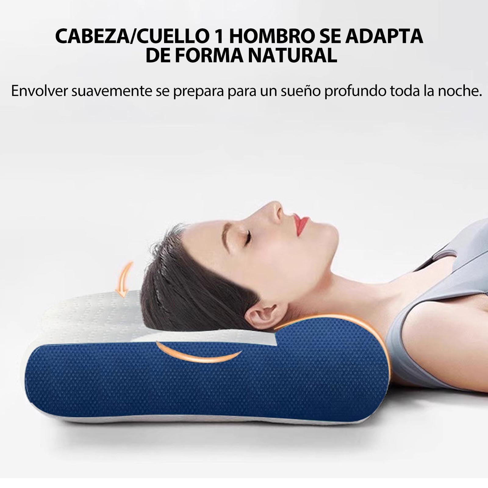 FUWEN Almohada Cervical Ortopedica, Almohada Ortopedica Cervical para Dormir Alivia el Dolor de Cuello, Almohada Ergonómica para Personas, Almohadas para Cuello, Ultra Suave y Comoda, Ayuda a Dormir