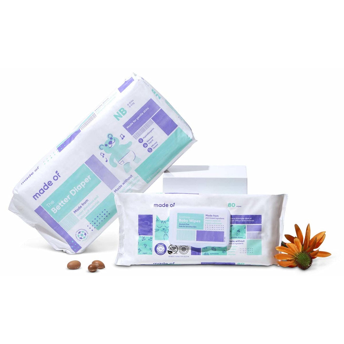 Hecho de pañales de bebé tamaño 2-10 horas pañales absorbentes, pañales de piel sensible, pañales hipoalergénicos, pañales sin perfume, pediatra y dermatólogo probado, hasta 10 libras, Size 0 (Newborn)