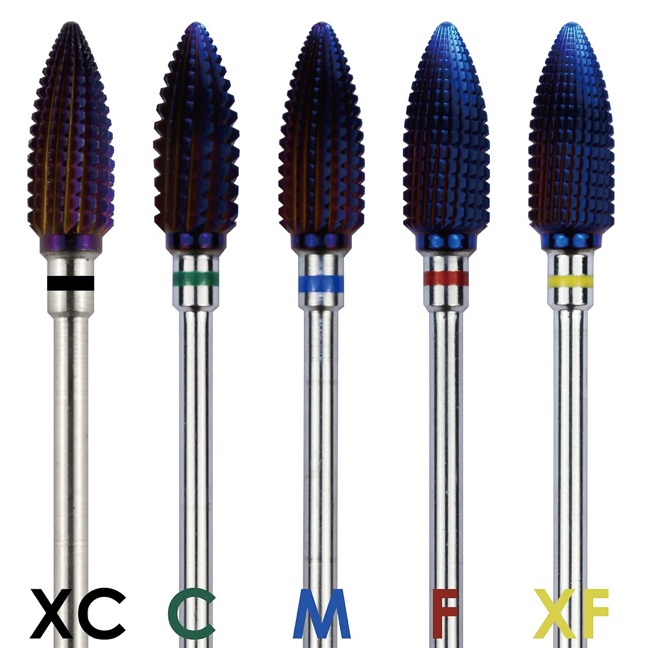 ianblues - Broca de uñas cónica, Tornado y Texas Tornado para máquina de manicura de uñas, revestimiento morado (Texas - grueso - C)