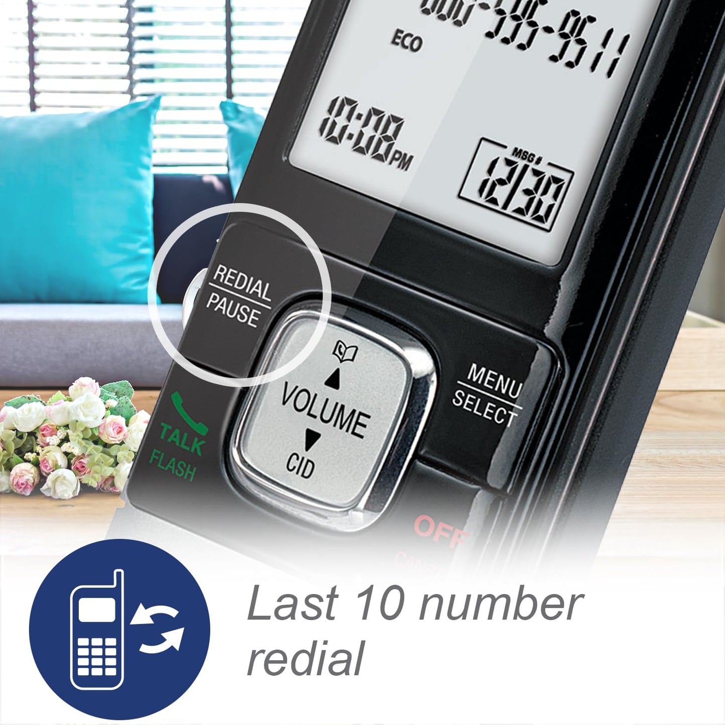 VTech - Teléfono DECT 6.0 con base para identificación de llamadas y llamada en espera, Plateado/Negro