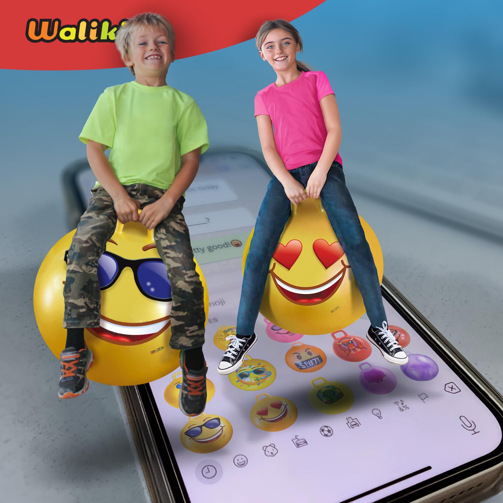 Hopper Ball WALIKI Toys Emoji 20 Pulgadas para Niños de 7 a 9 Años