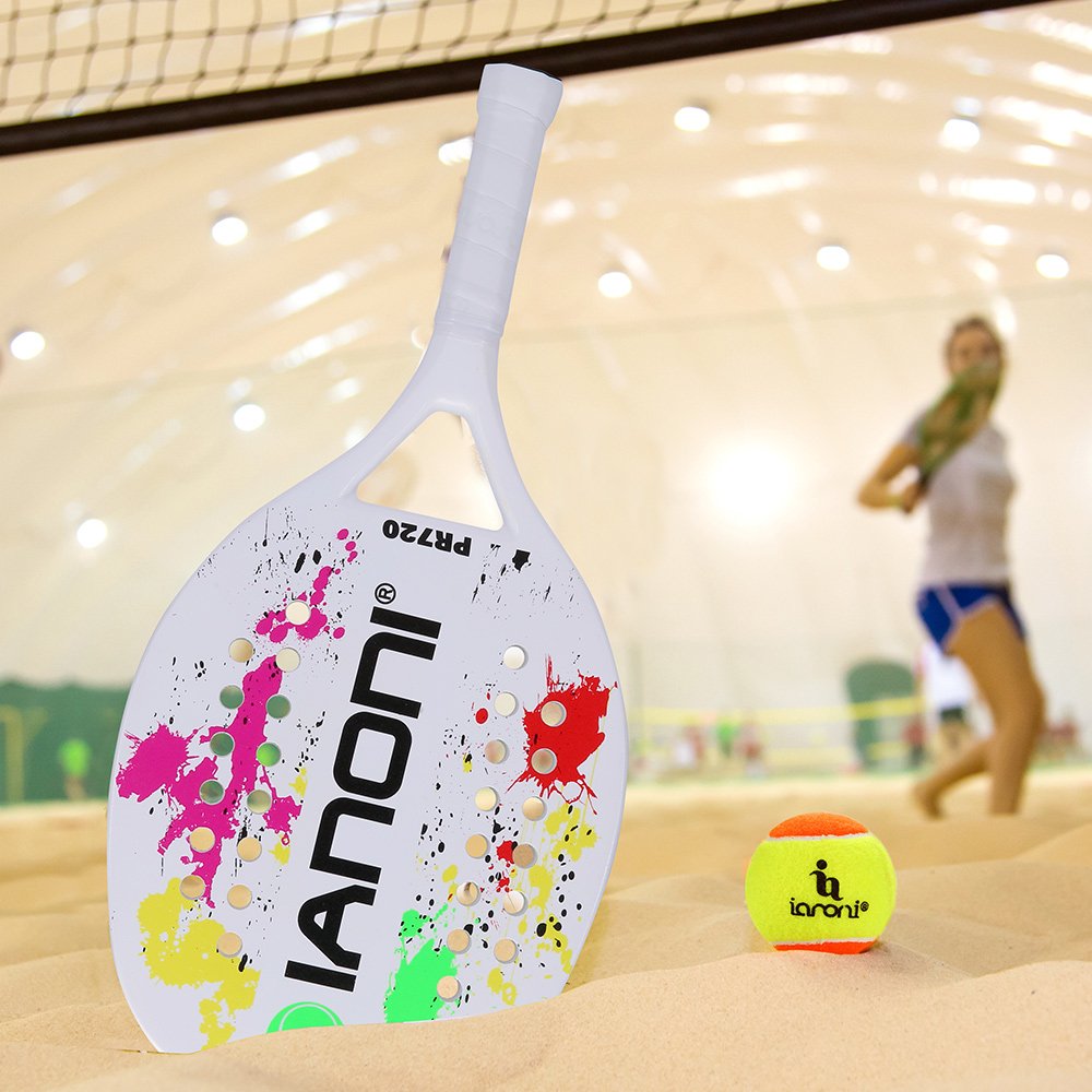 ianoni - Pala de tenis para playa (fibra de carbono, espuma viscoelástica EVA, núcleo de playa, raqueta de tenis), PR720