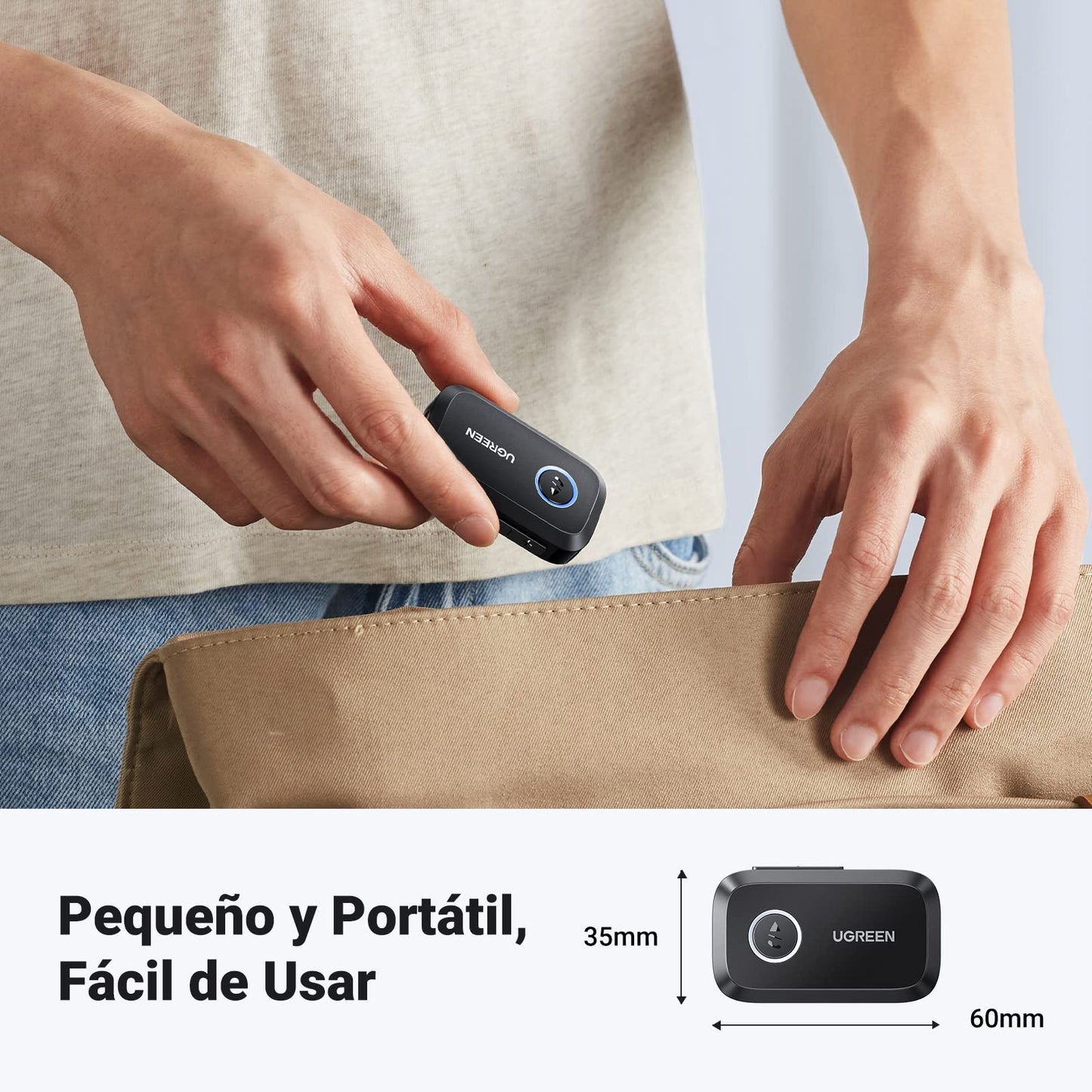 Receptor Bluetooth UGREEN Azul Incorporado para Coche y Altavoces