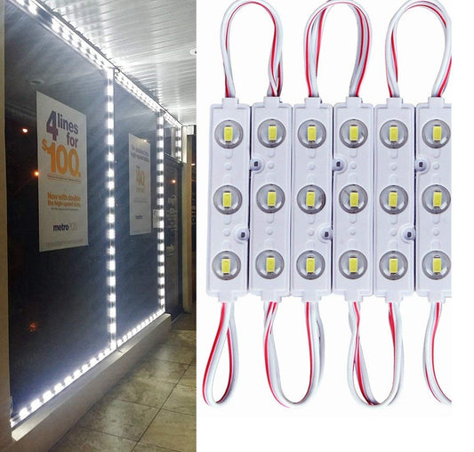 Luz Módulo LED Blanco Impermeable con Cinta Autoadhesiva para Letrero Exterior