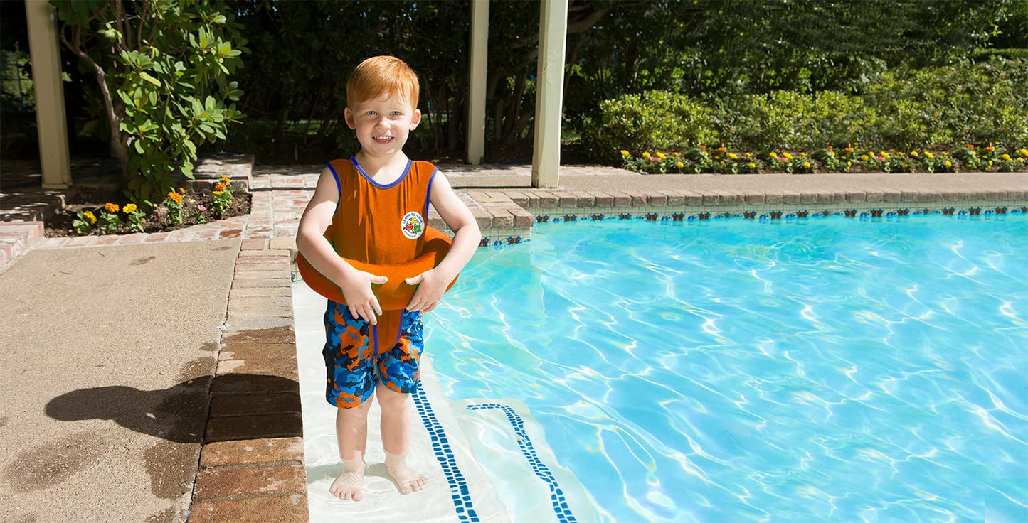 Chaleco de Aprendizaje Poolmaster Naranja con Entrenador de Tubo Ajustable para Niños de 3 a 6 Años