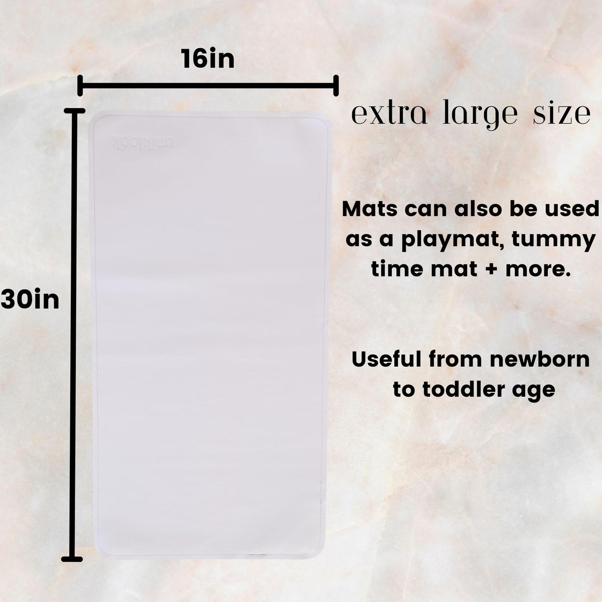 Uniklook Cambiador Portátil de Cuero para Bebé - Tapete Cambiador de Bebé de Cuero Sintético - Cambiador de Pañales de Viaje para Bebé - Tapete para Manualidades - Impermeable 16"x30"