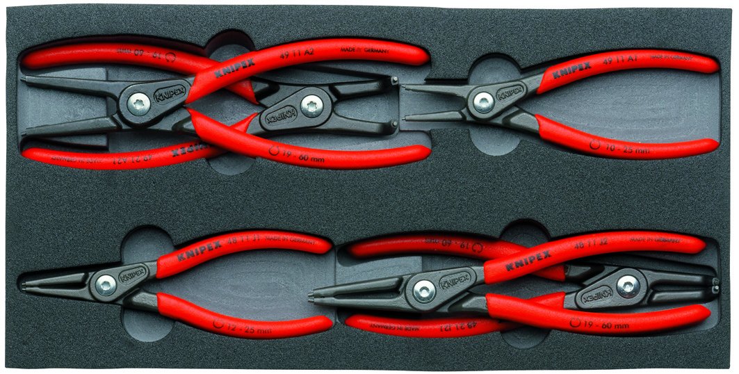 KNIPEX Herramientas - Juego de 6 alicates de clip en bandeja de espuma (002001V02)