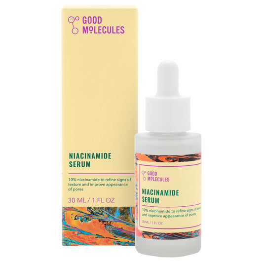 Good Molecules Niacinamide Serum 30ml - 10% Niamcinamide Balancing B3 Facial Serum for Acne, Enlarged Pores, Tone, Texture, Brightening, and Hydrating - Vegan, Cruelty Free and pH 7.1