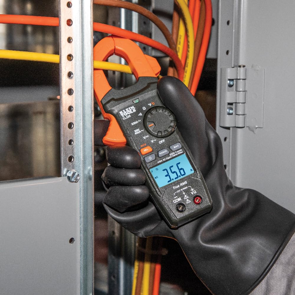 Klein Tools CL220 Digital Clamp Meter, AC Auto-Ranging 400 Amp with Temp