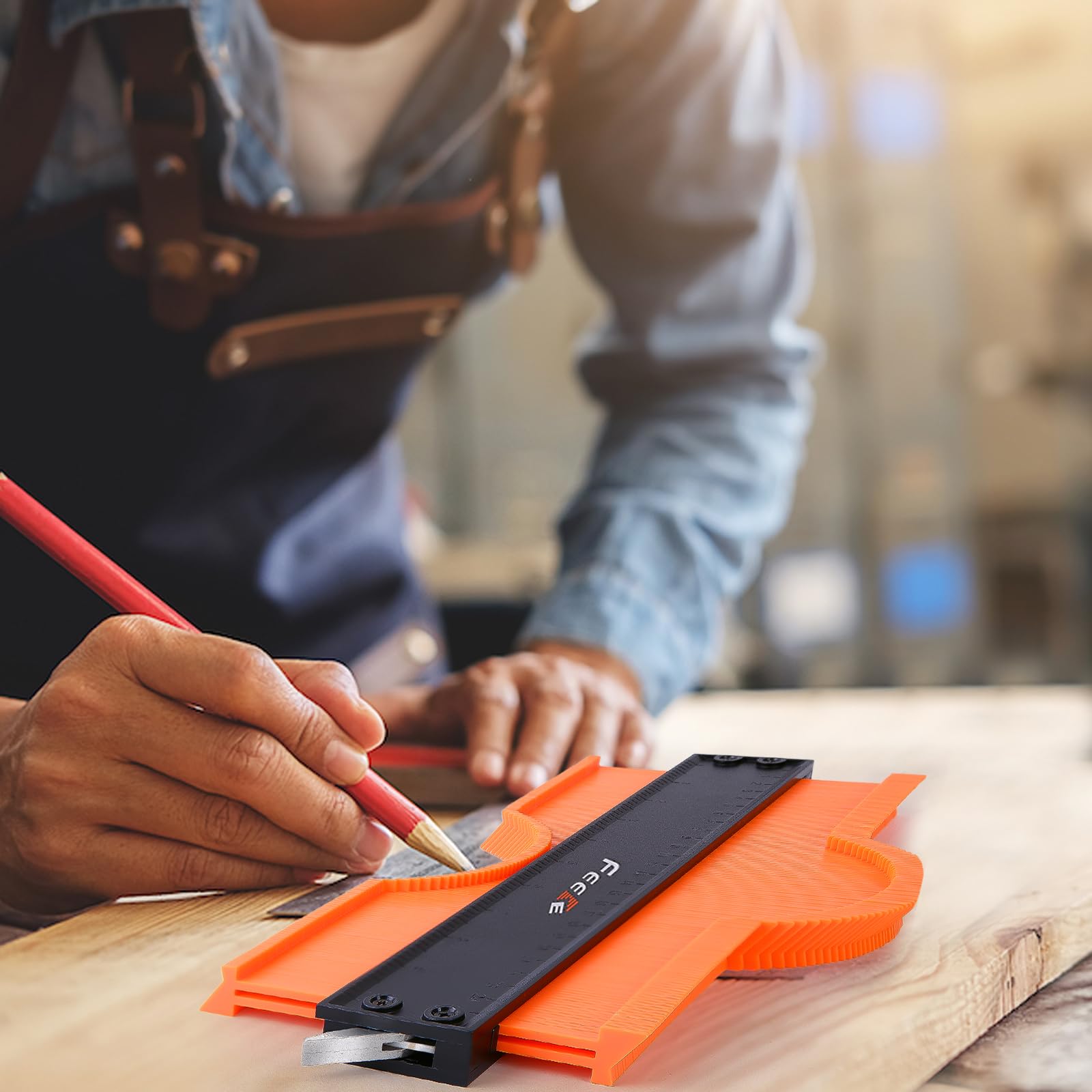 Medidor de Contorno con Herramienta de Perfil de Bloqueo 12 Pulgadas para Hombre