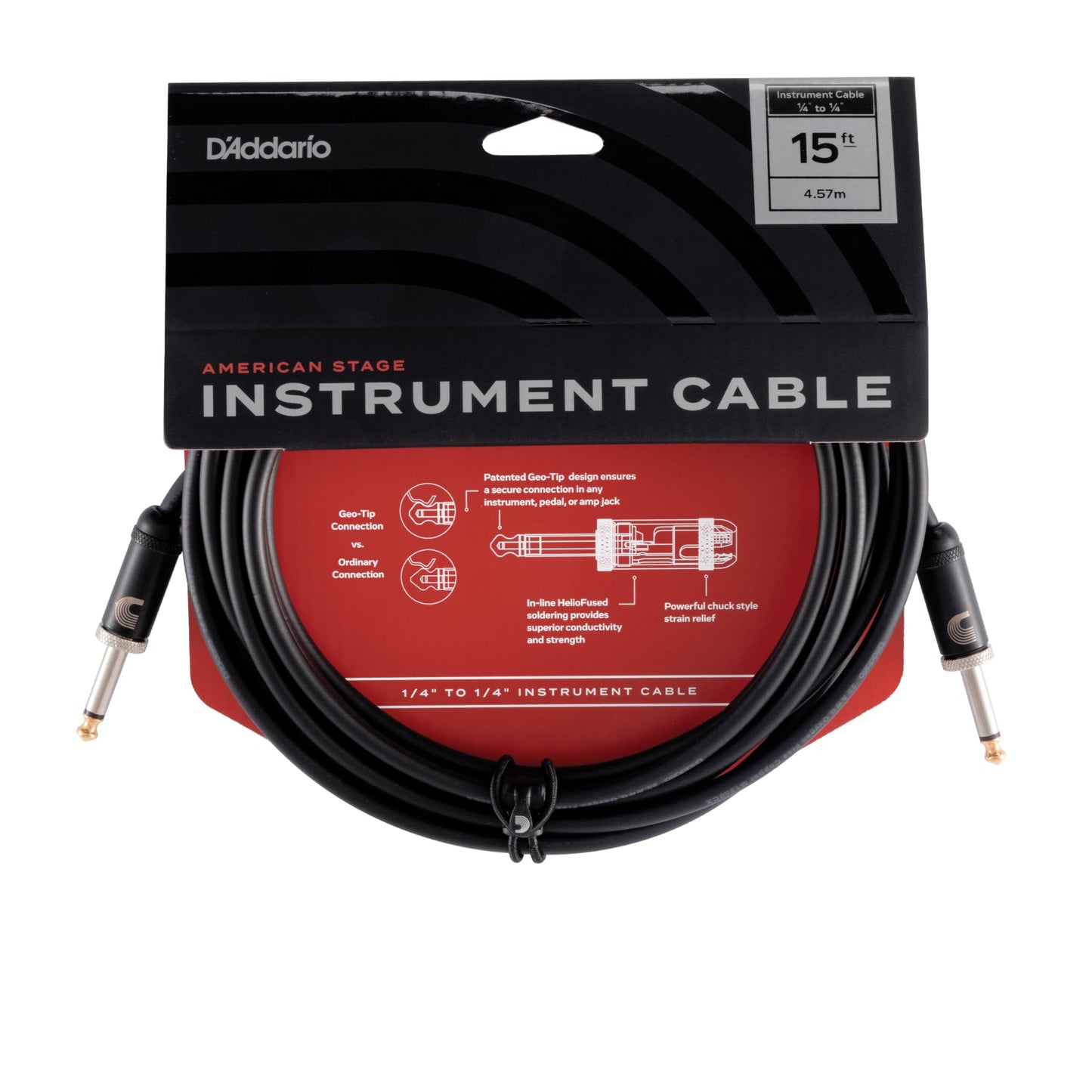 Cable para Guitarra e Instrumentos Planet Waves American Stage Negro 15 Pies