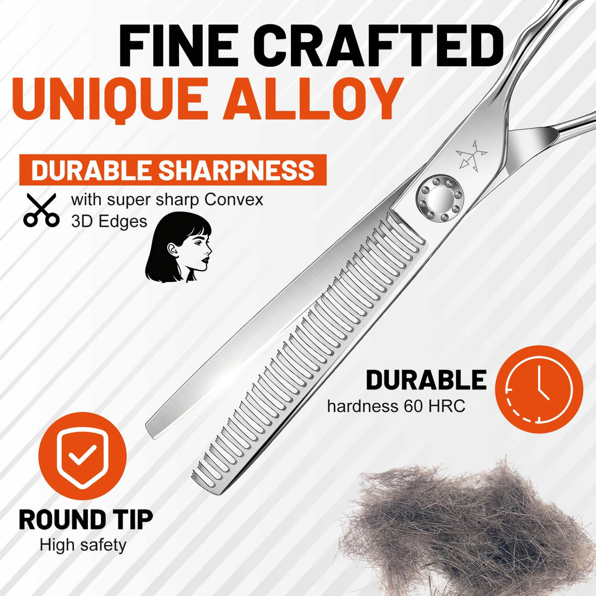 Fengliren Tijeras profesionales de alta gama para adelgazar el cabello, tijeras de corte de dientes, tijeras de peluquería texturizadoras extremadamente afiladas de aleación de acero inoxidable de 6.5