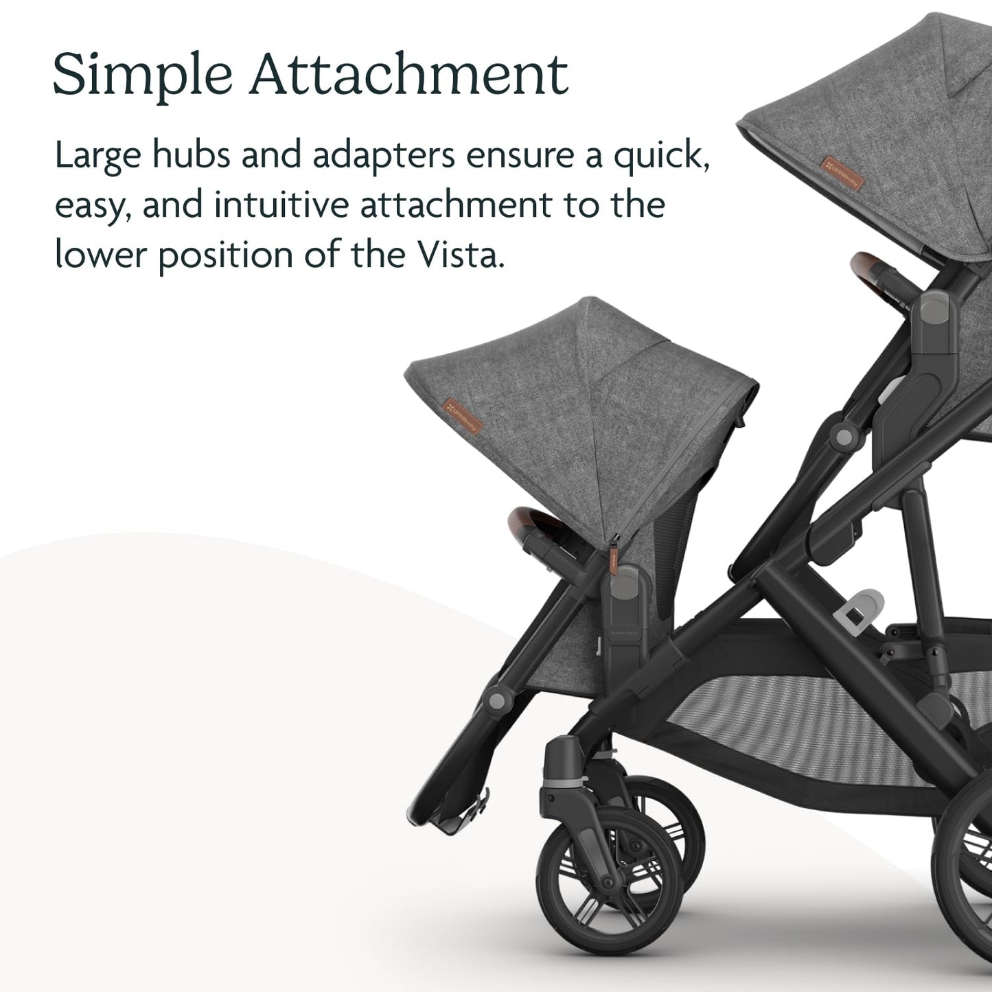 Segundo Asiento Inferior UPPAbaby RumbleSeat V3 Gris Oscuro con Hebilla Magnética y Adaptadores