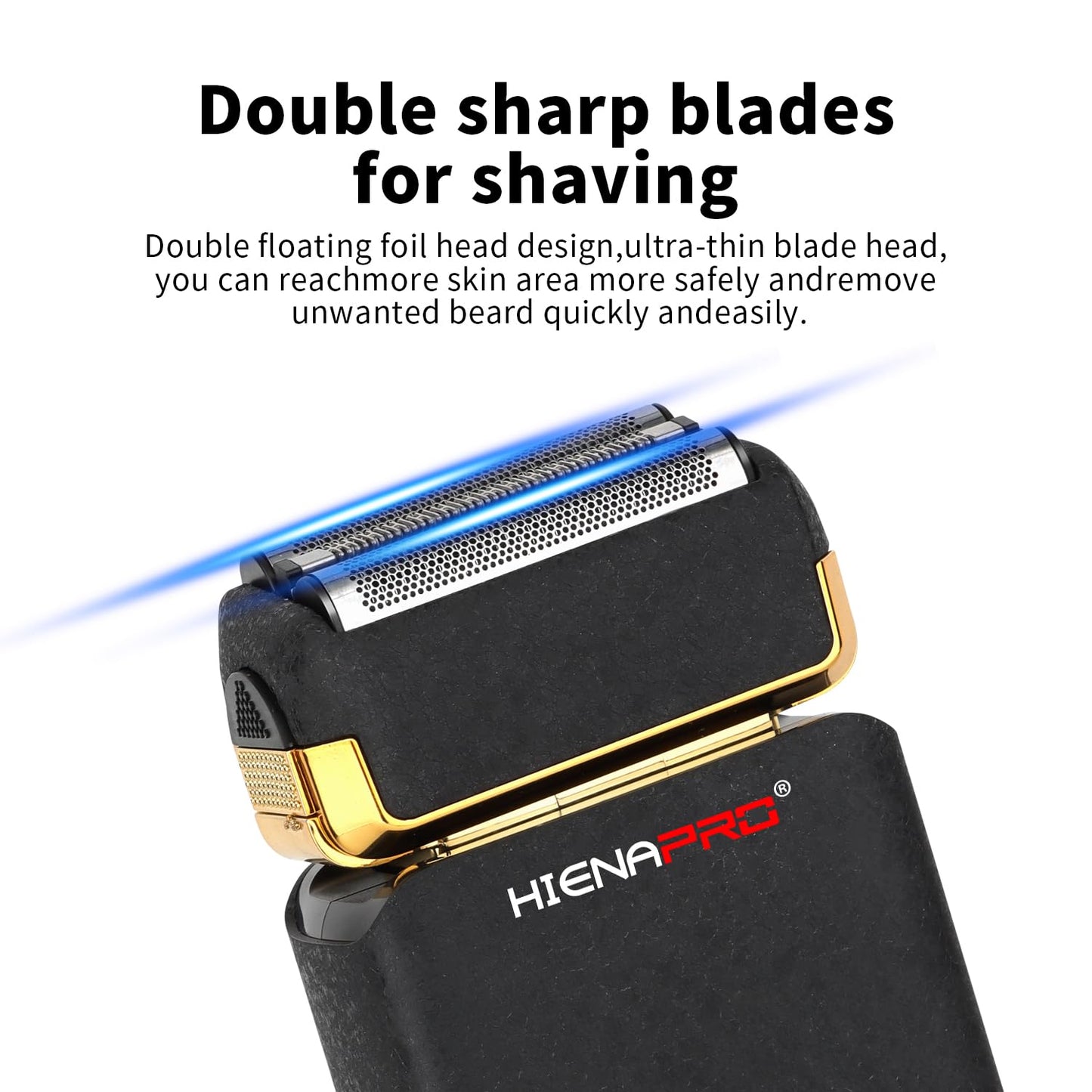 HIENA PRO - Afeitadoras de aluminio para hombre, recargables por USB con pantalla LCD, cuchillas dobles, maquinilla de afeitar eléctrica de nuevo diseño para hombres - Afeitado inalámbrico profesional