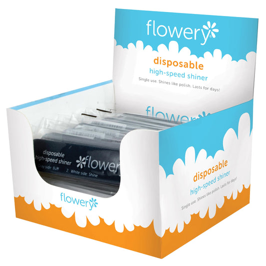 FLOWERY Lima de Uñas D-File 5 Para Brillo y Pulido Desechable Profesionales