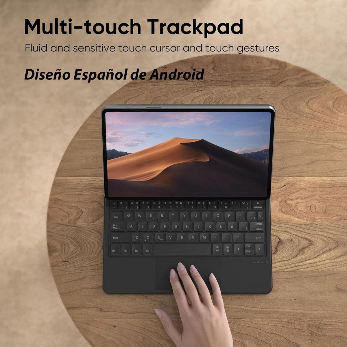 Teclado Retroiluminado zienstar Negro con Trackpad para Samsung Galaxy Tab S10 Lite/FE/S9 FE/S9/S8/S7