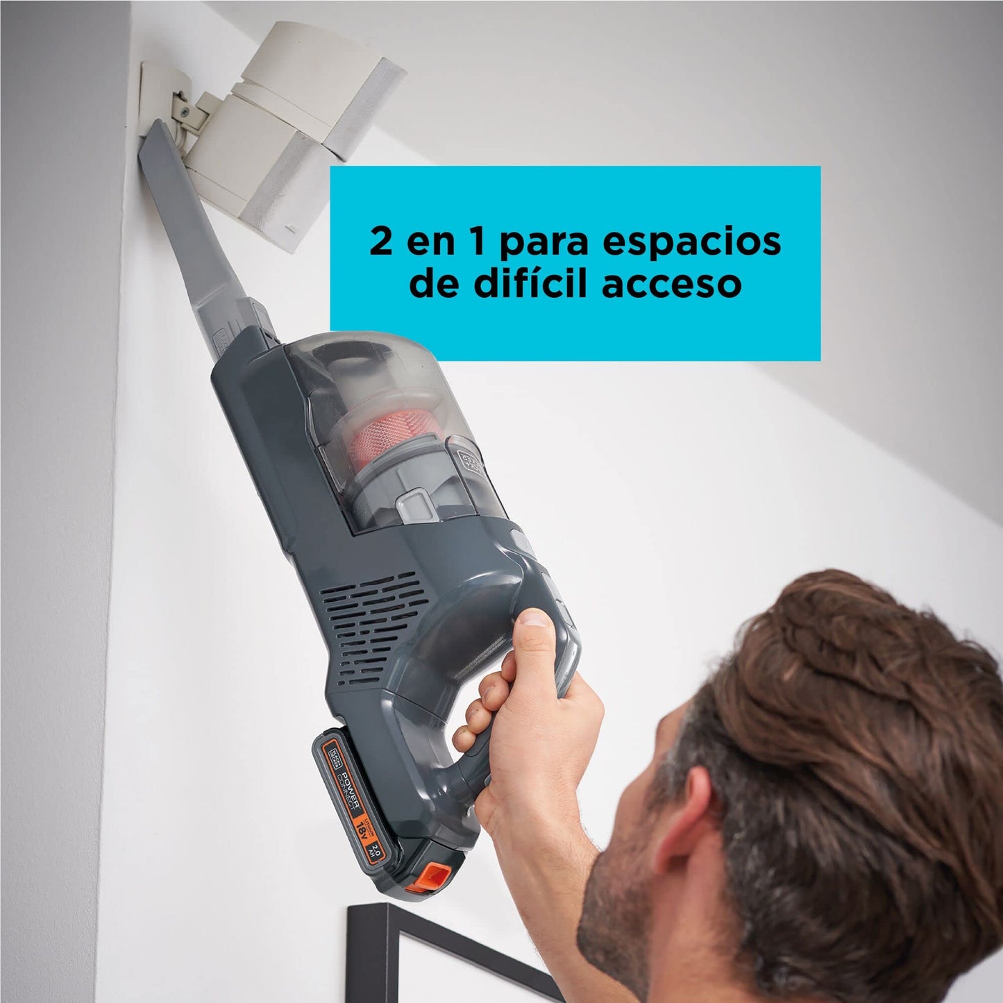 BLACK+DECKER Aspiradora Vertical inalámbrica 20V MAX* POWERSERIES+ con Luces LED y batería BHFEA18D1