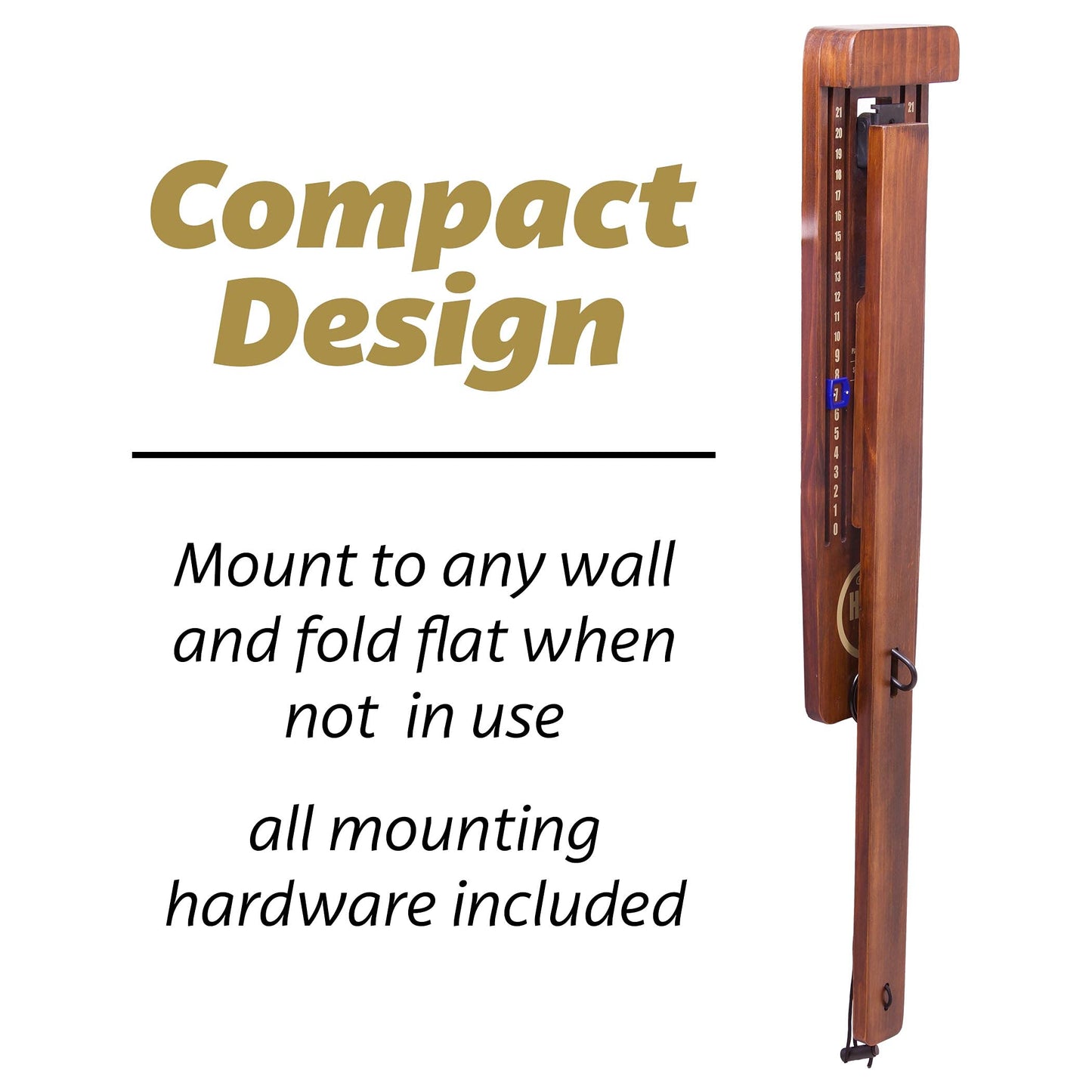 GoSports Hook 21 Juego de Columpio para Montaje en Pared, Juego en Interiores o Exteriores con Brazo Plegable