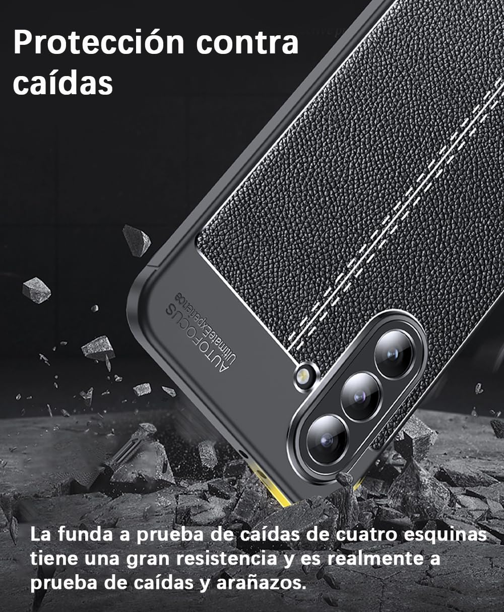 DABUNA Funda para Samsung Galaxy A36 5G Case Uso Rudo Protector de Cámara Duradero Suave Antihuellas Protector Cover (Negro)