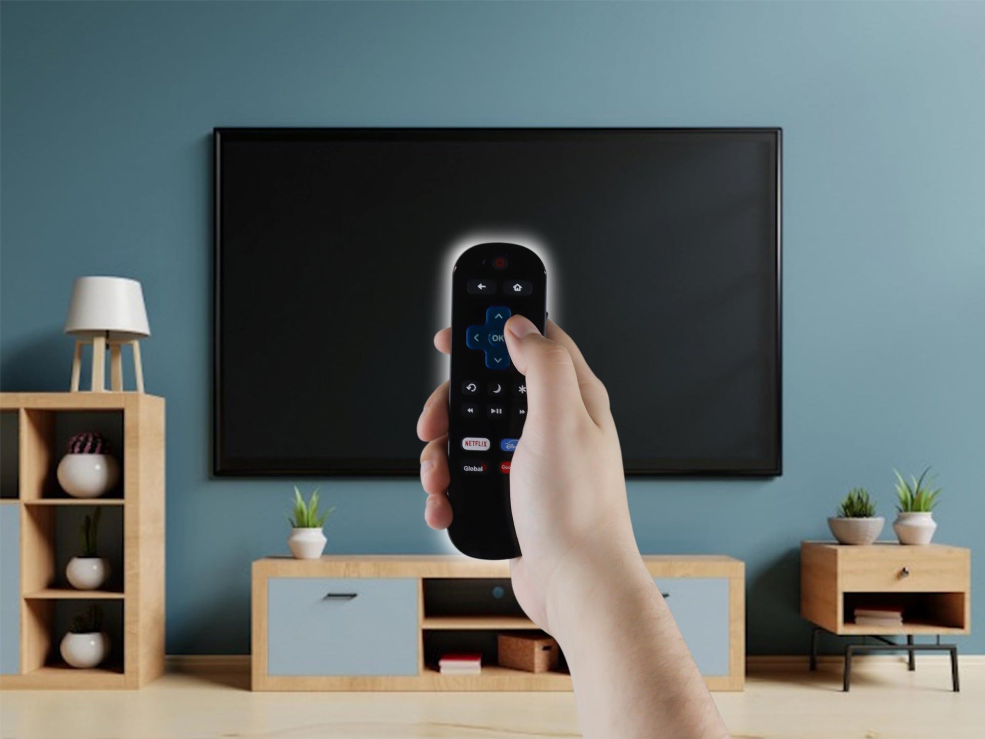 LIDERT Control Remoto Compatible con RCA Roku Smart TV Netflix Disney+ Google Play
