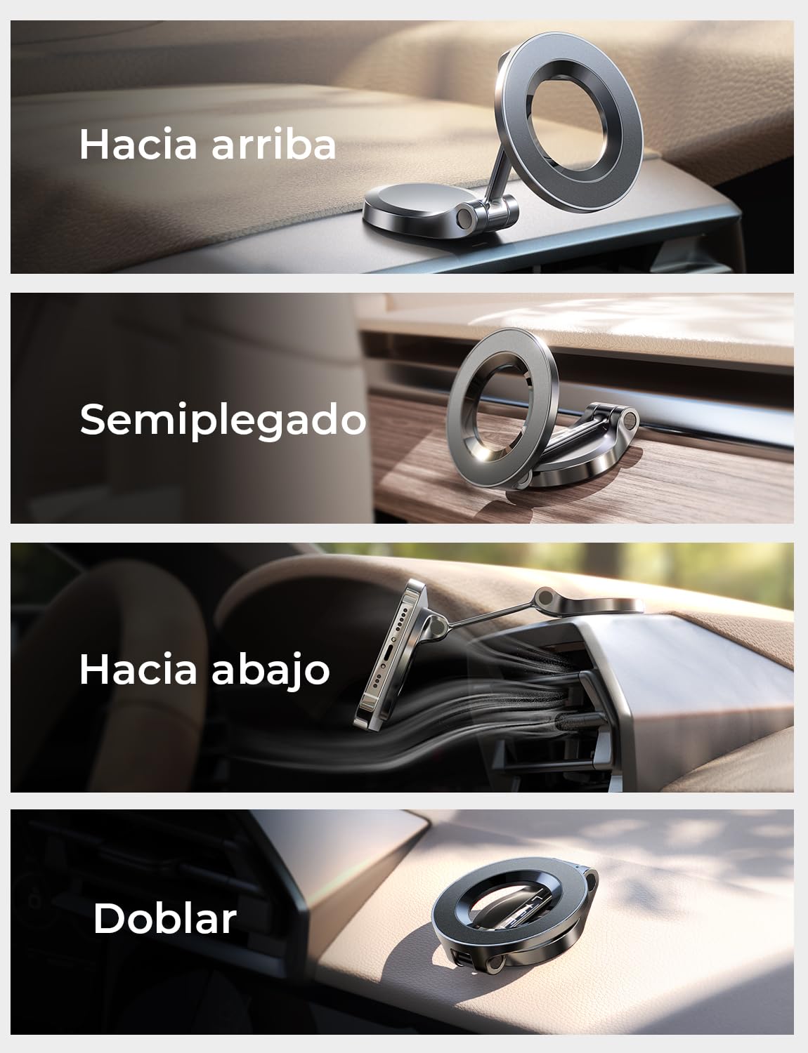 LISEN Soporte Celular Automóvil Magnético, [24 imanes N55] Porta Celular Auto Tablero, Universal Base Celular Auto para iPhone 15 Pro MAX Mini 14 13 12, Galaxy S23 S22 Ultra, Motorola, Xiaomi, Huawei
