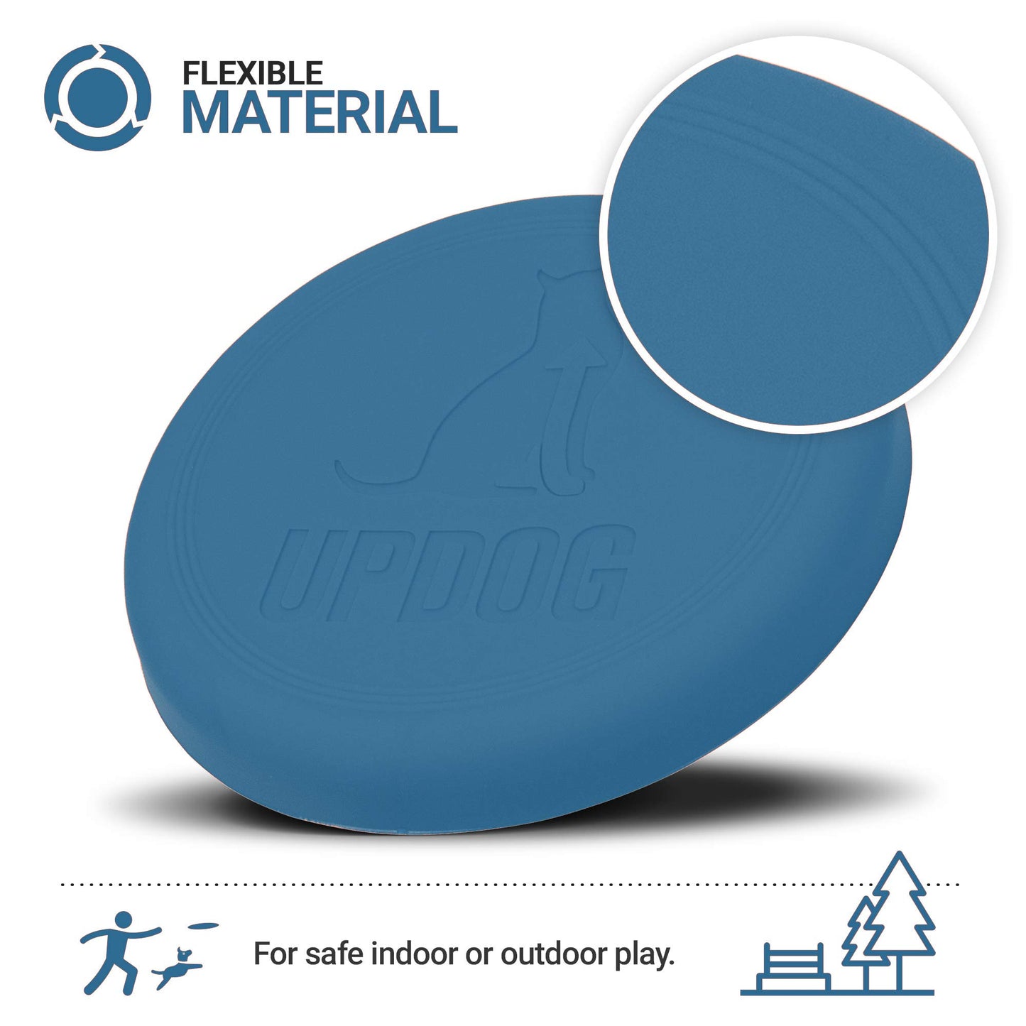 Frisbee para perros, fabricado en Estados Unidos, disco volador pequeño de 15,2 cm para perros (azul)