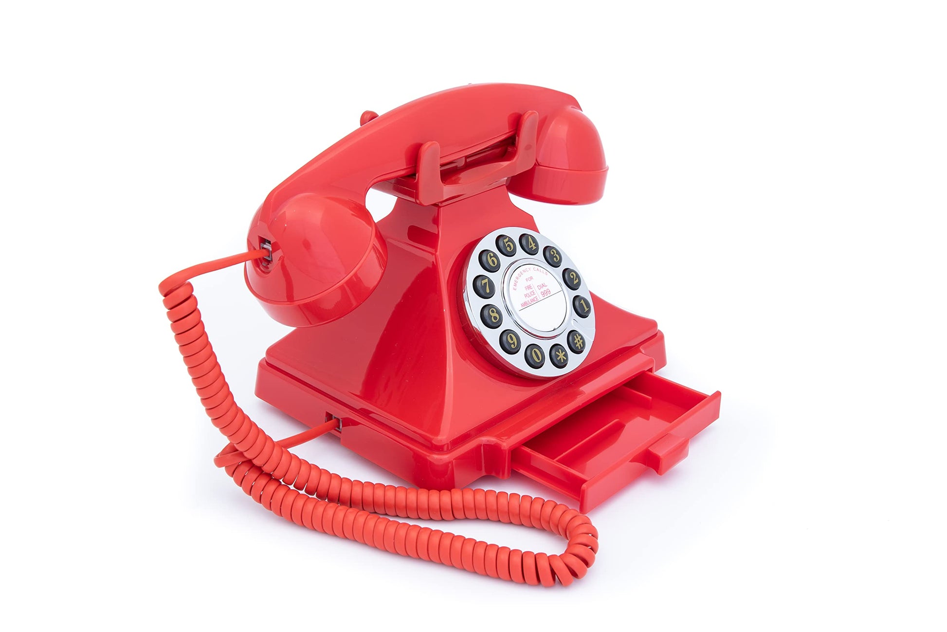 GPO GPOCARRPBRD Carrington Classic Desk Telphone Push Button Red