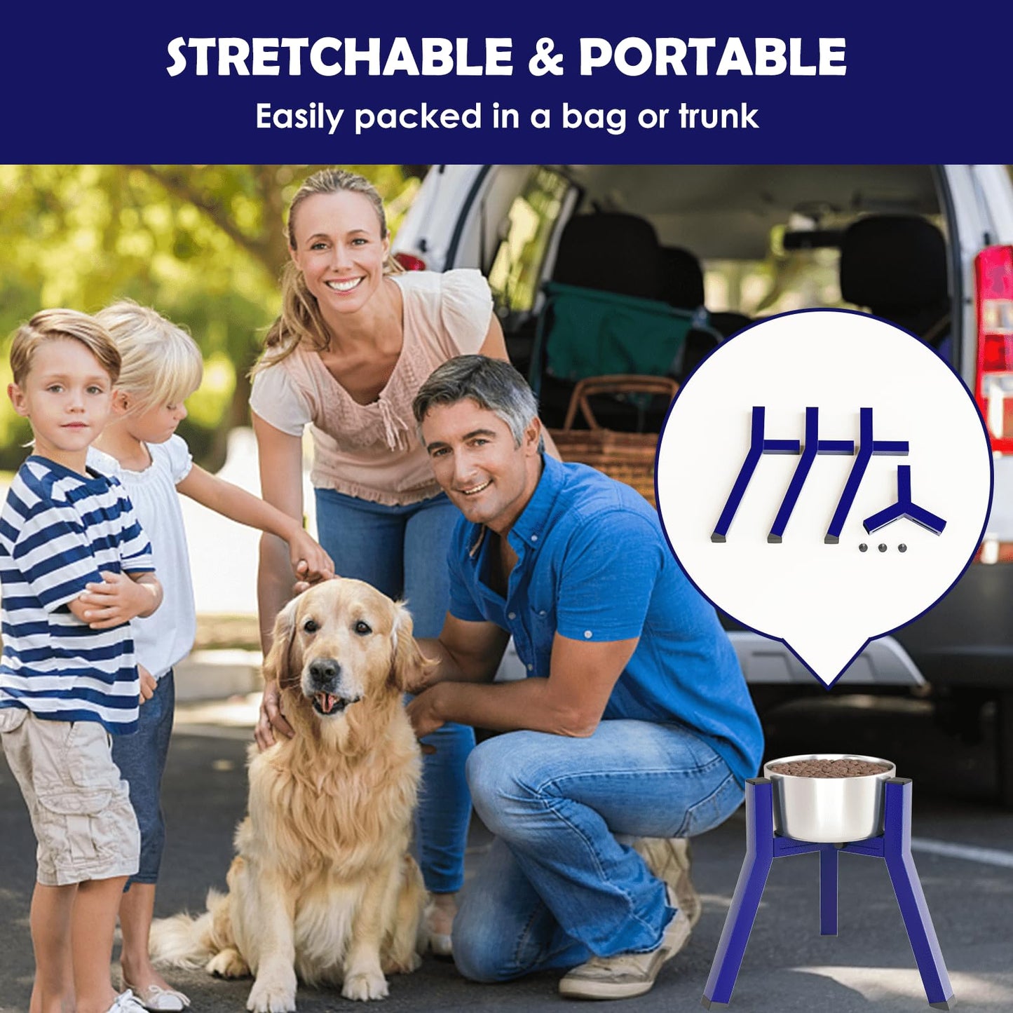 Soporte Elevado de Tazones para Perros Medianos 11 Pulgadas Ancho Ajustable 7-10.6 Pulgadas