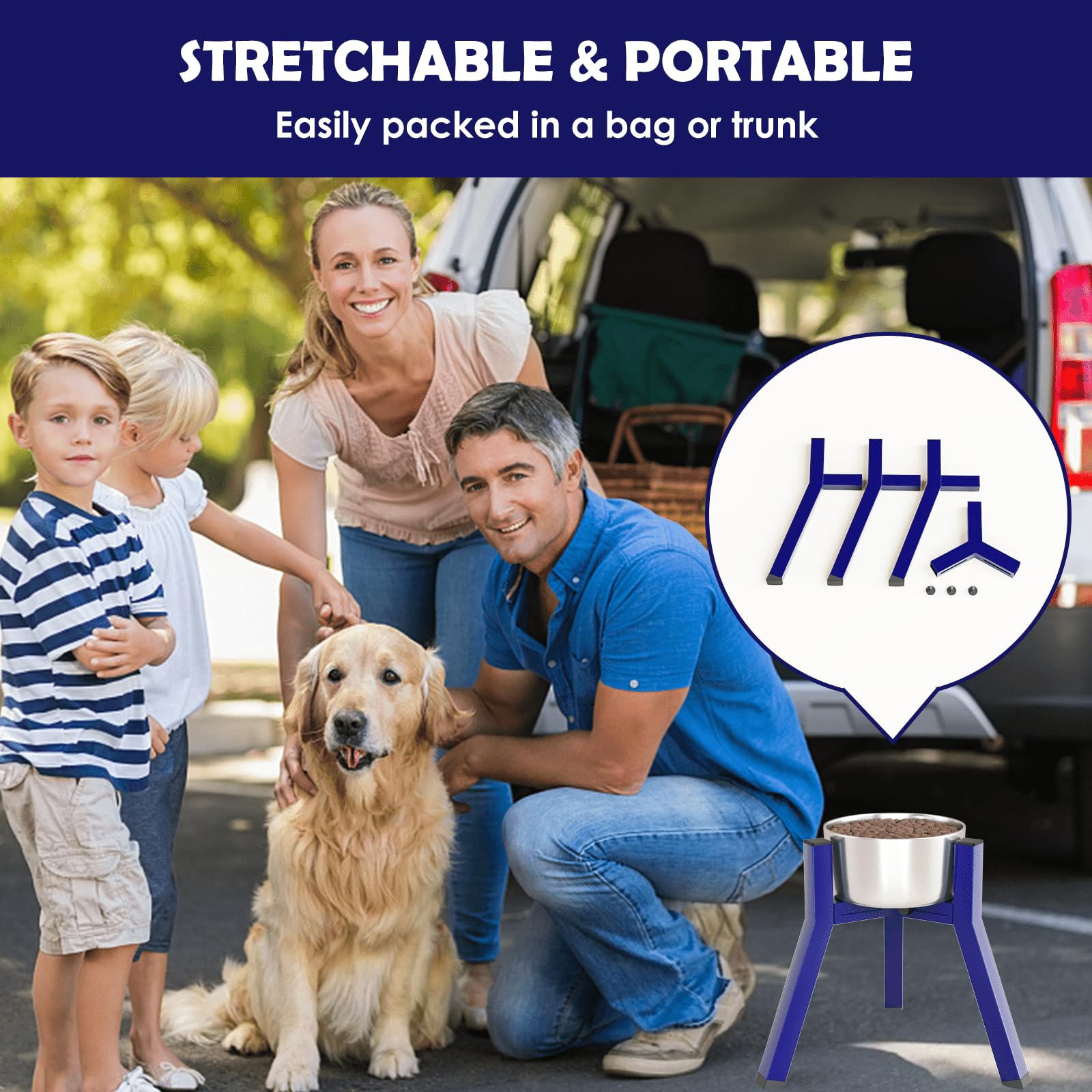 Soporte Elevado de Tazones para Perros Medianos 11 Pulgadas Ancho Ajustable 7-10.6 Pulgadas