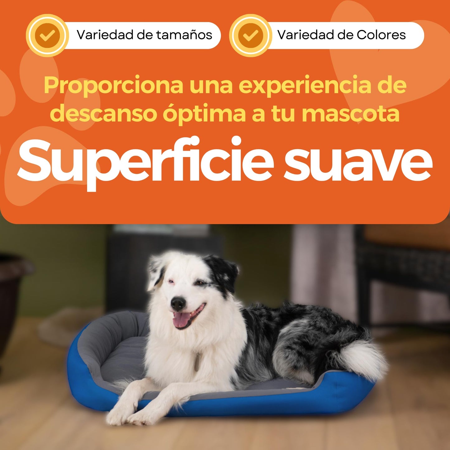 Cama para Perro Hills Azul Gris Resistente y Confortable con Relleno Suave