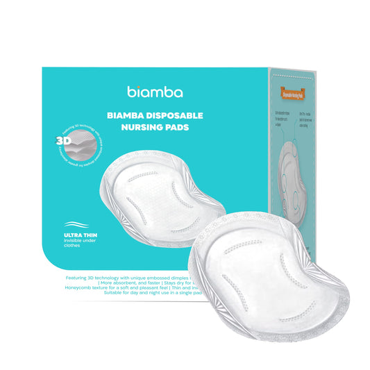 Almohadillas Desechables Biamba Blancas Ultra Finas con Absorción 3D para Lactancia Materna