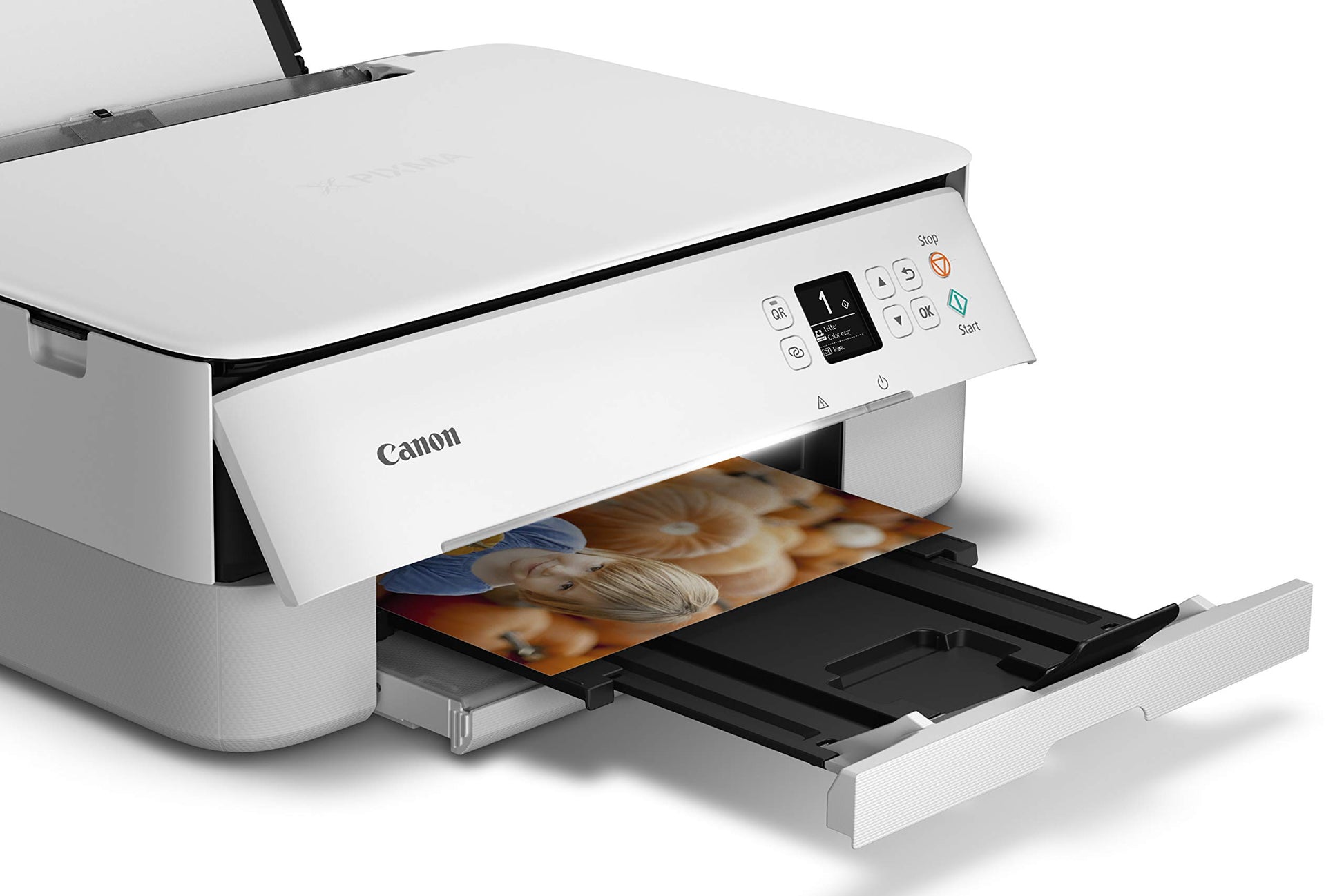 Canon PIXMA TS5320 Impresora inalámbrica Todo en uno, escáner, copiadora con AirPrint, Blanco, Funciona con Alexa