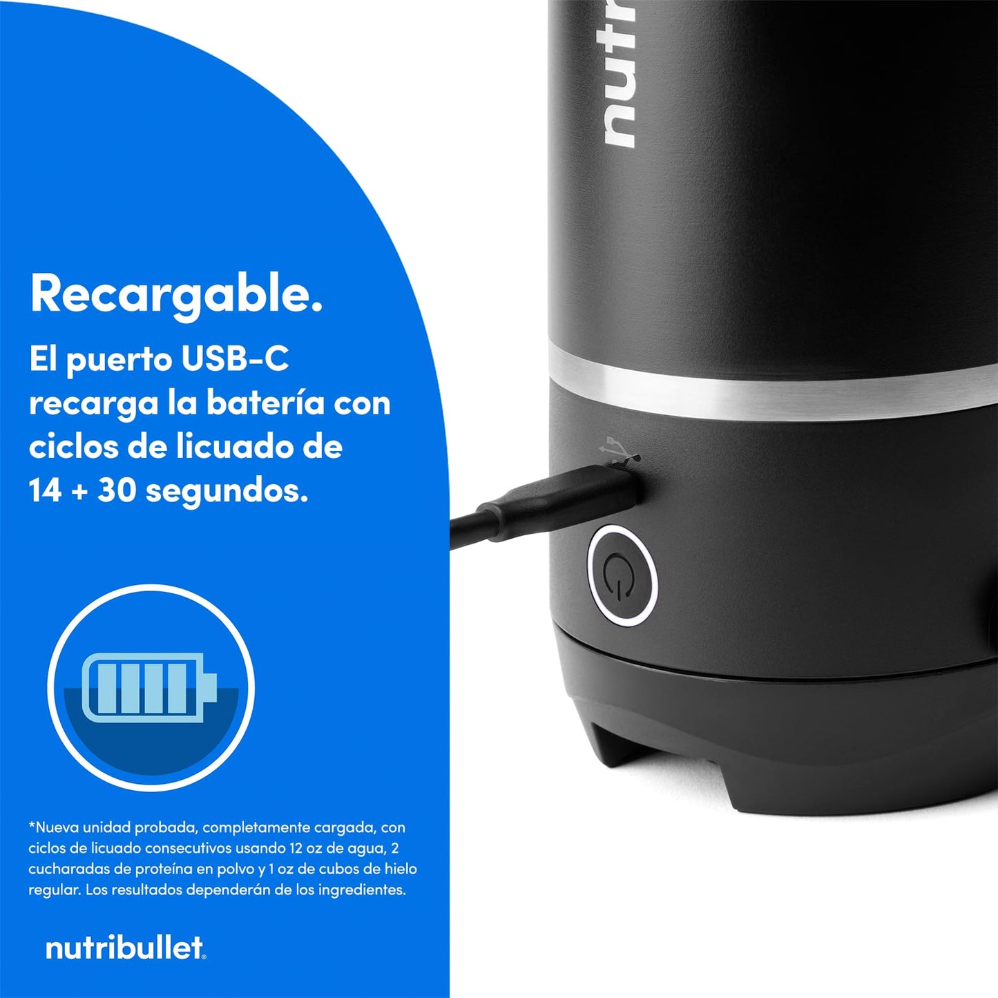 Licuadora Portátil Nutribullet Flip Blanca Compacta