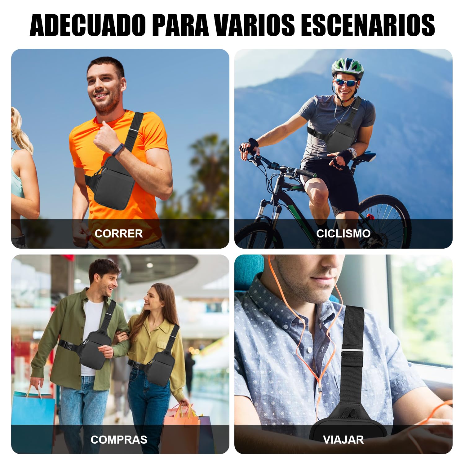 Mini Bolso Cruzado Impermeable y Ligero para Hombre Ideal para Viajes y Uso Diario