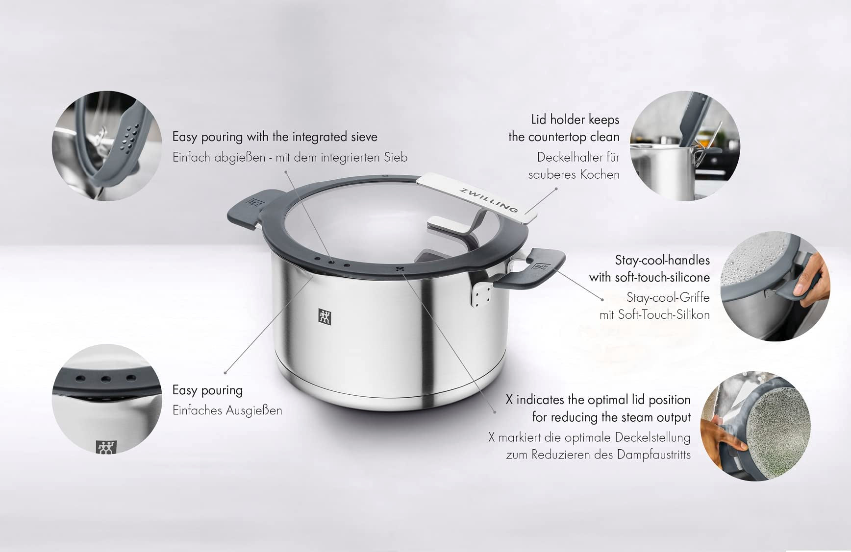 Juego de Utensilios de Cocina ZWILLING Simplify Gris de Acero Inoxidable de Alta Calidad Compatible con Inducción