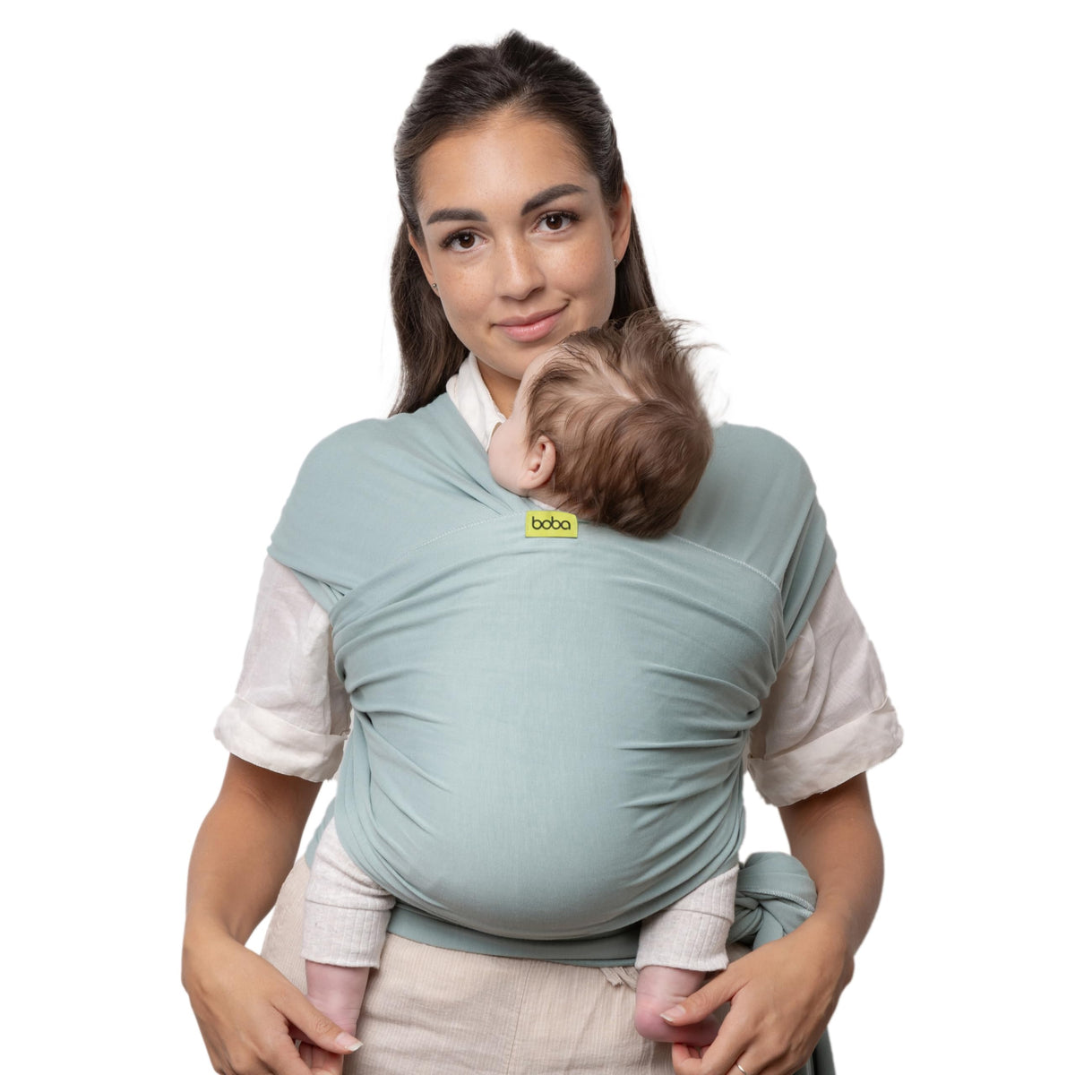Boba Baby Wrap Carrier - Original Baby Carrier Wrap Sling para Recién Nacido - Baby WearEssentials - Soporte para envolver Recién Nacido (Serenity Sea Mist)