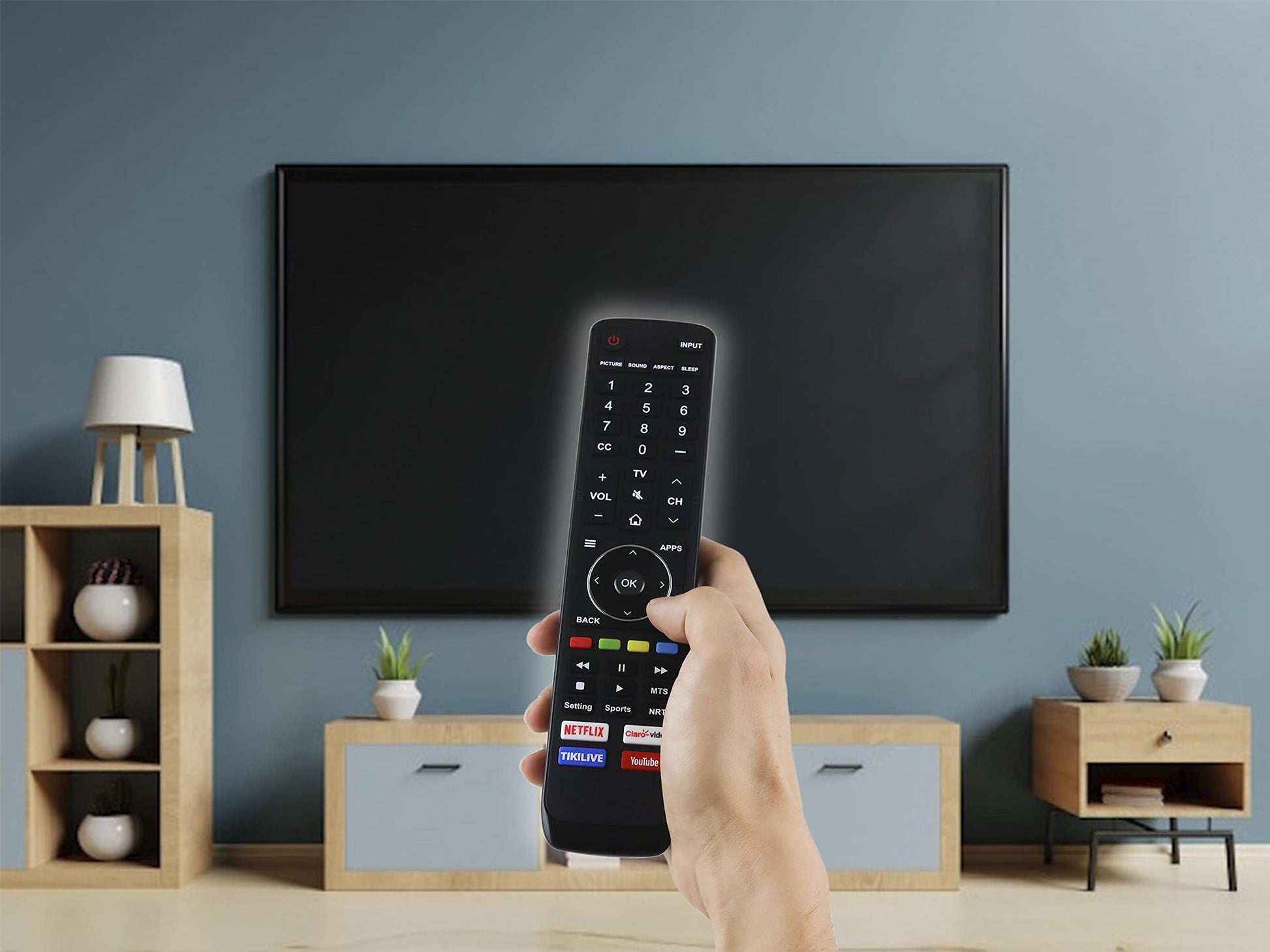 Control Remoto Compatible con Hisense EN3V39H Smart TV 4K 43H6C 43H6D 50H6C 50H6D 55H6B 55H6C 55H6D 65H6C 65H6D, Youtube y Claro Video