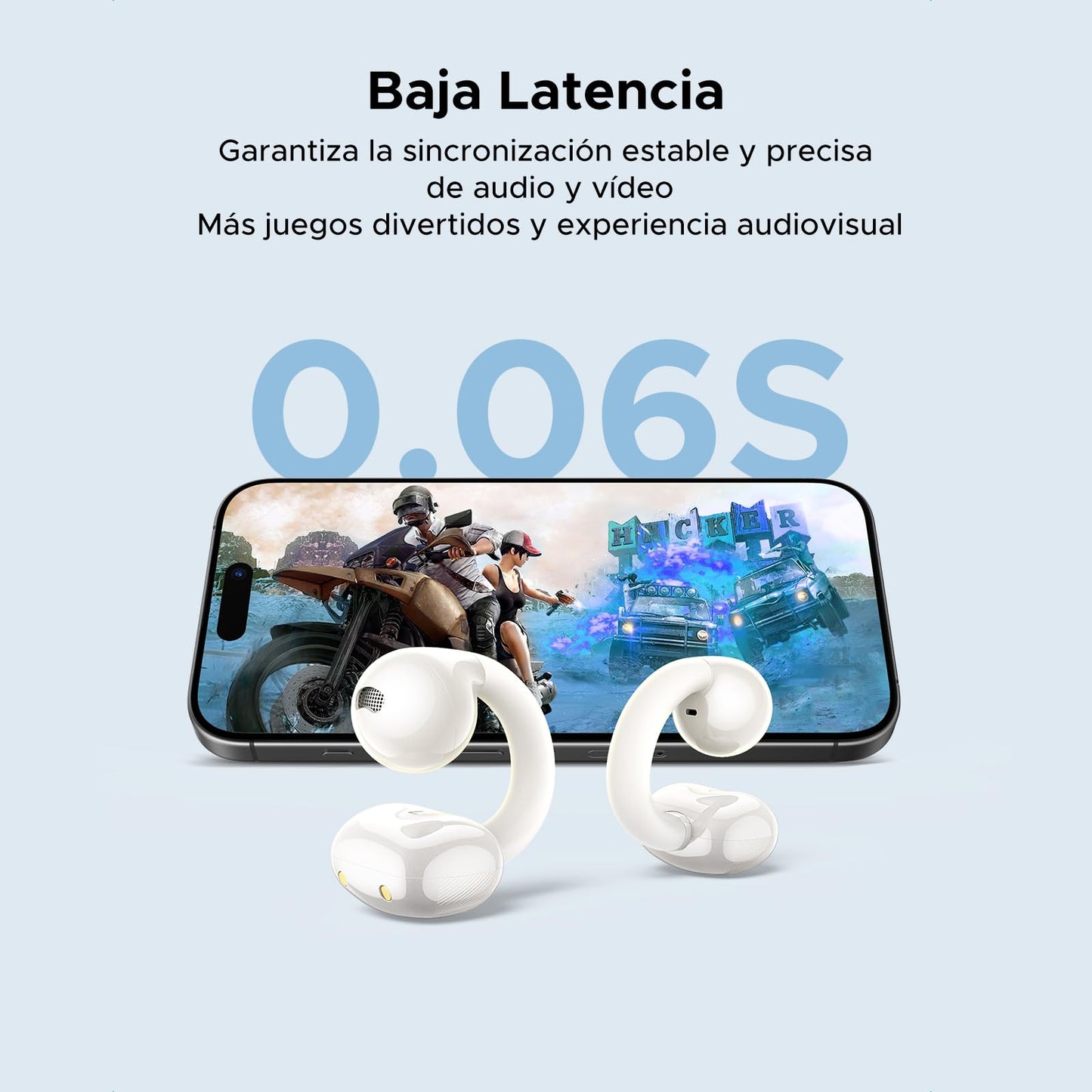 Audífonos Inalámbricos UGREEN Bluetooth 5.4 Abiertos, Diafragmas 12mm con ENC y Carga Rápida para 30 Horas de Reproducción