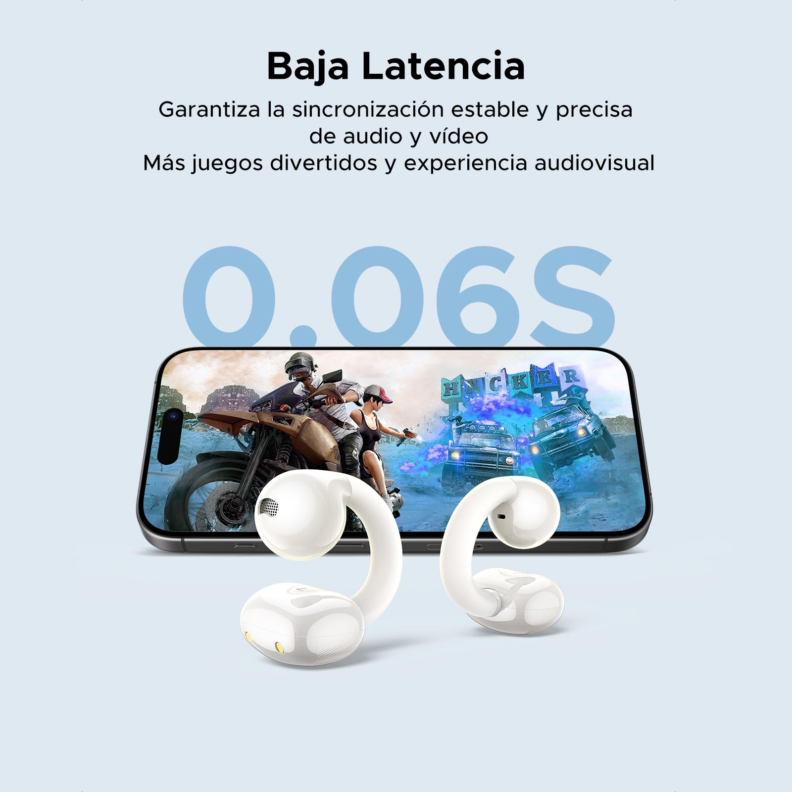 Audífonos Inalámbricos UGREEN Bluetooth 5.4 Abiertos, Diafragmas 12mm con ENC y Carga Rápida para 30 Horas de Reproducción