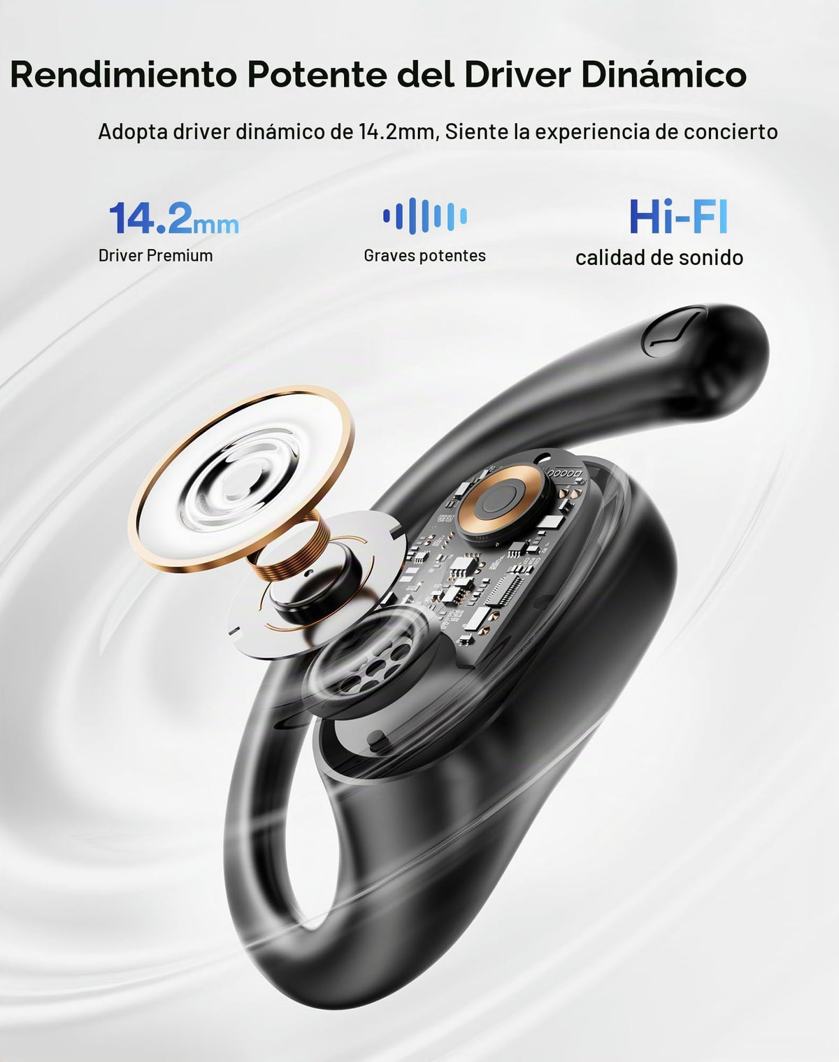 Auriculares Deportivos Eigsupia Abiertos Bluetooth 5.3 con Visualización Digital para Ciclismo